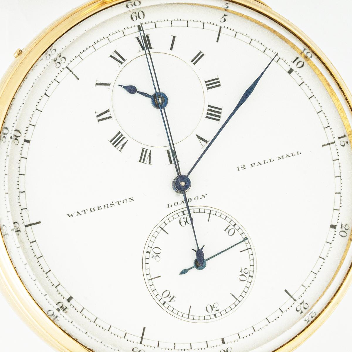 A Gold Chronograph Regulator Dial  Pocket Watch C1875 In Excellent Condition In Mayfair, London, London