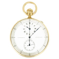 A Gold Chronograph Regulator Dial Pocket Watch C1875