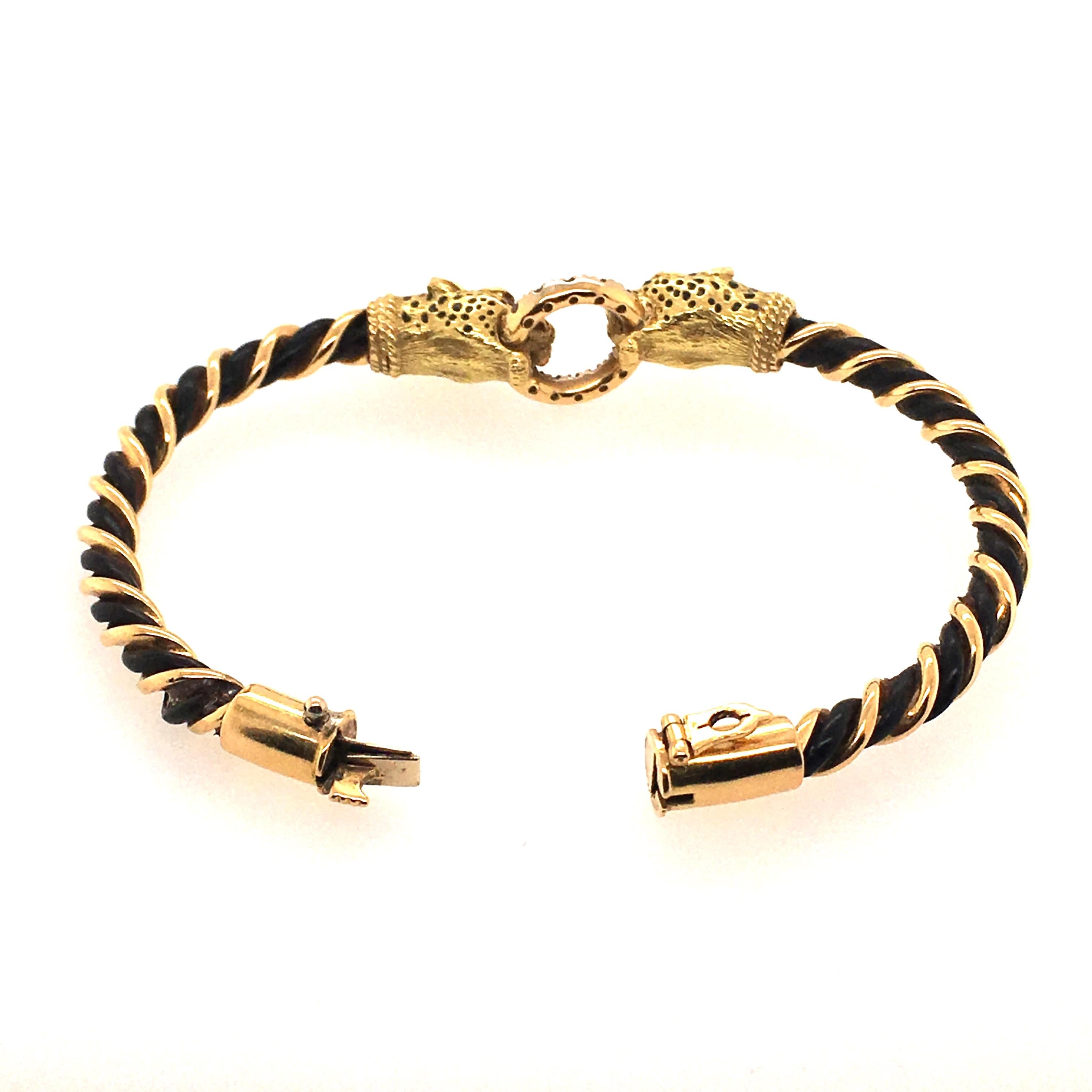 elephant hair bracelet gold