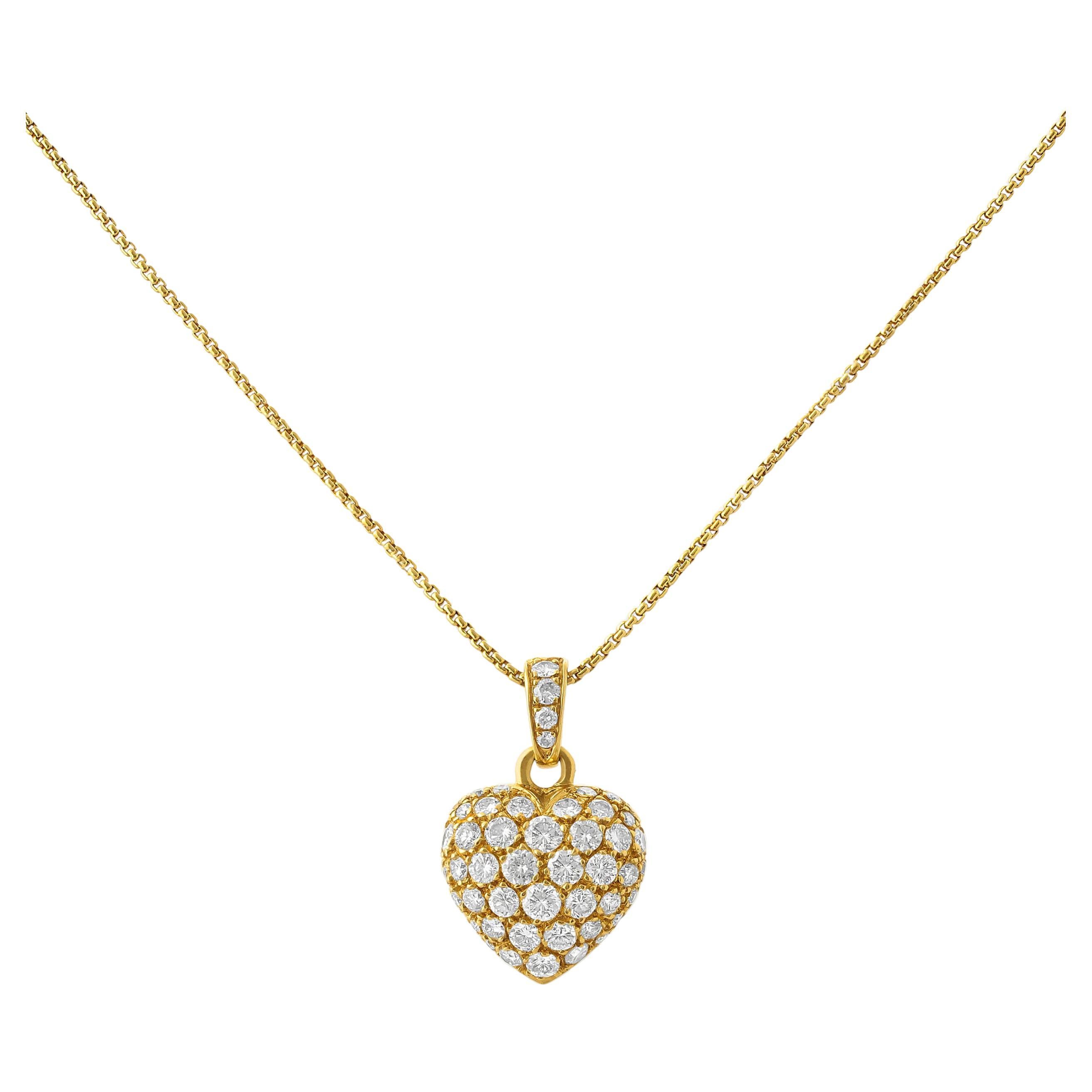 Cartier Pendentif cœur en or et diamants en vente