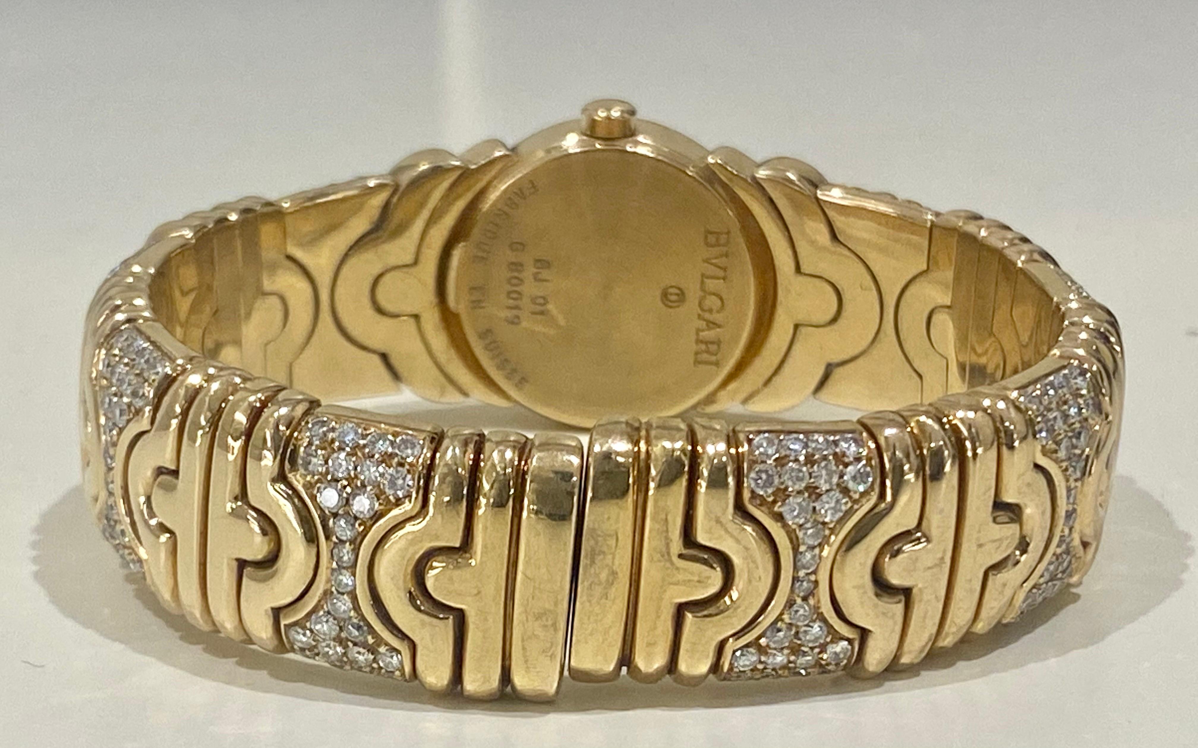 A Gold & Diamond Parentesi watch bracelet & Cuff Bracelet Set by Bulgari 5