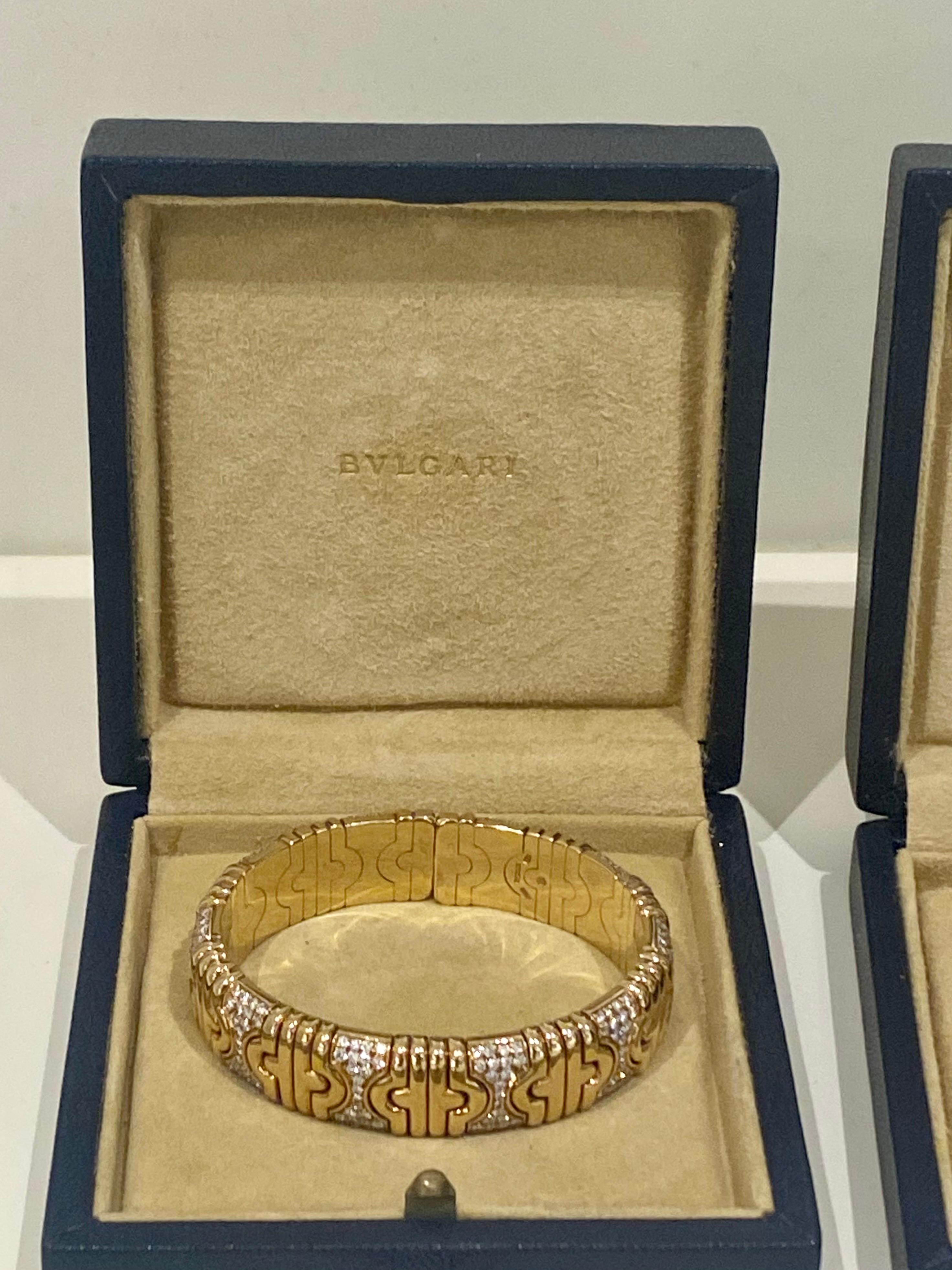 A Gold & Diamond Parentesi watch bracelet & Cuff Bracelet Set by Bulgari 7