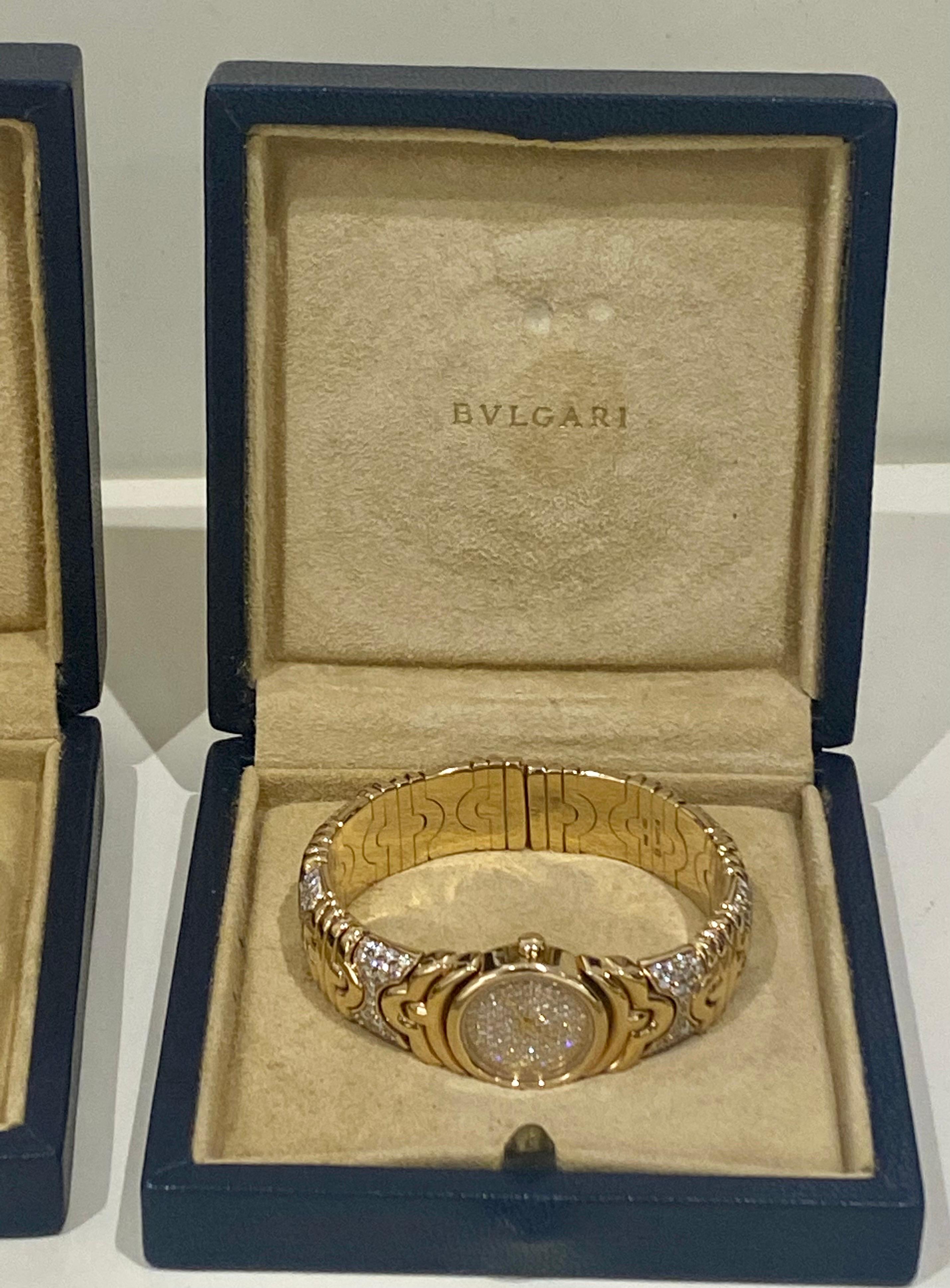 A Gold & Diamond Parentesi watch bracelet & Cuff Bracelet Set by Bulgari 8