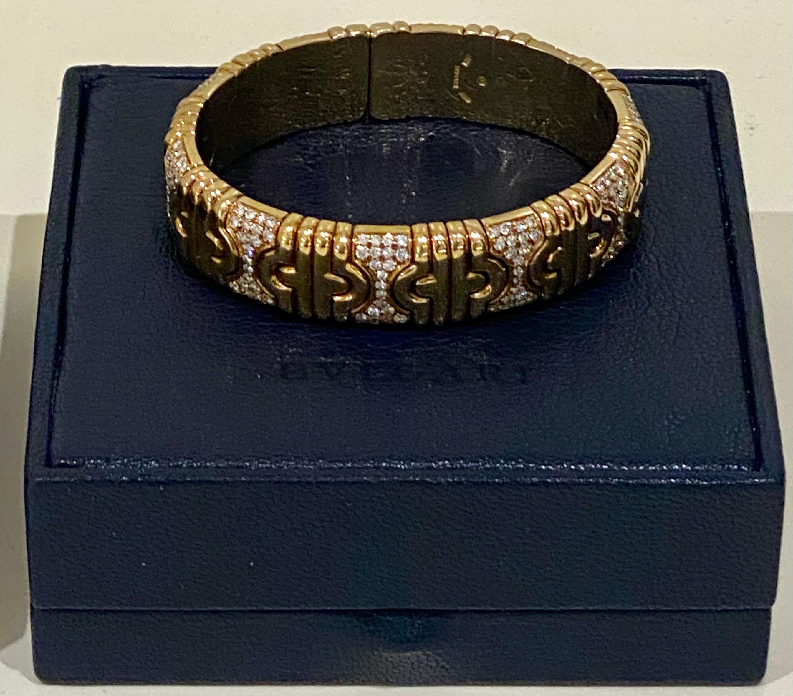 A Gold & Diamond Parentesi watch bracelet & Cuff Bracelet Set by Bulgari 11