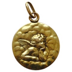 Gold Double Angel and Madonna Charm