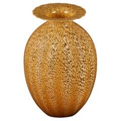 A Gold Flecked Ovoid Murano Vase of Large Scale