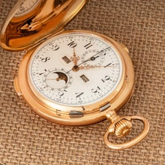 A Gold Full Hunter Calendar Quarter Repeater Chrono Pocket Watch C1890