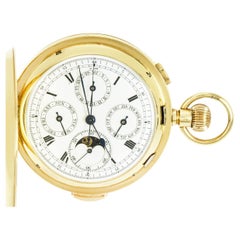 Orologio da tasca cronografo con calendario a ripetizione dei quarti in oro C1900