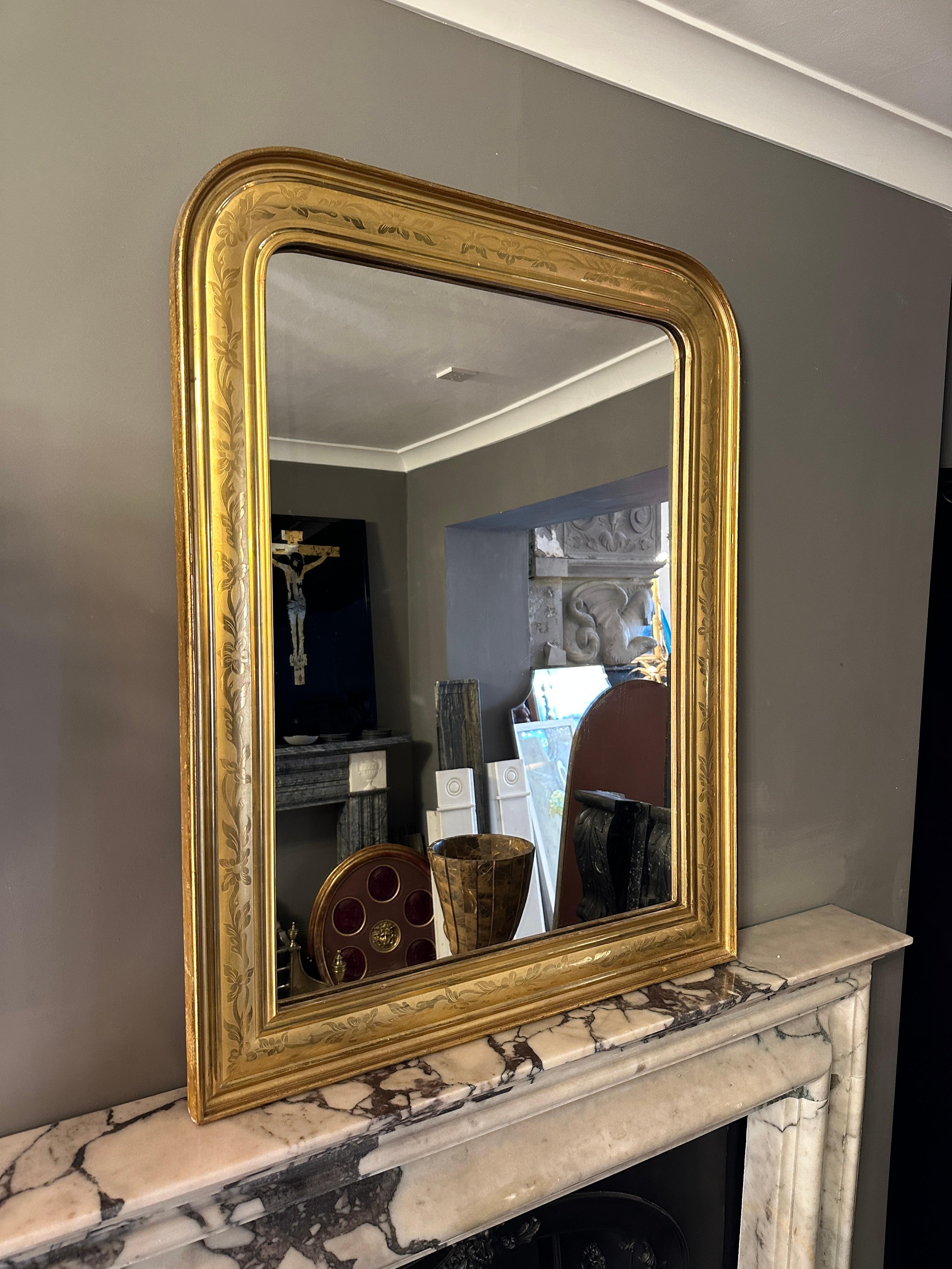 French A Gold Gilt Louis Philippe Mirror By Auxerre Paris