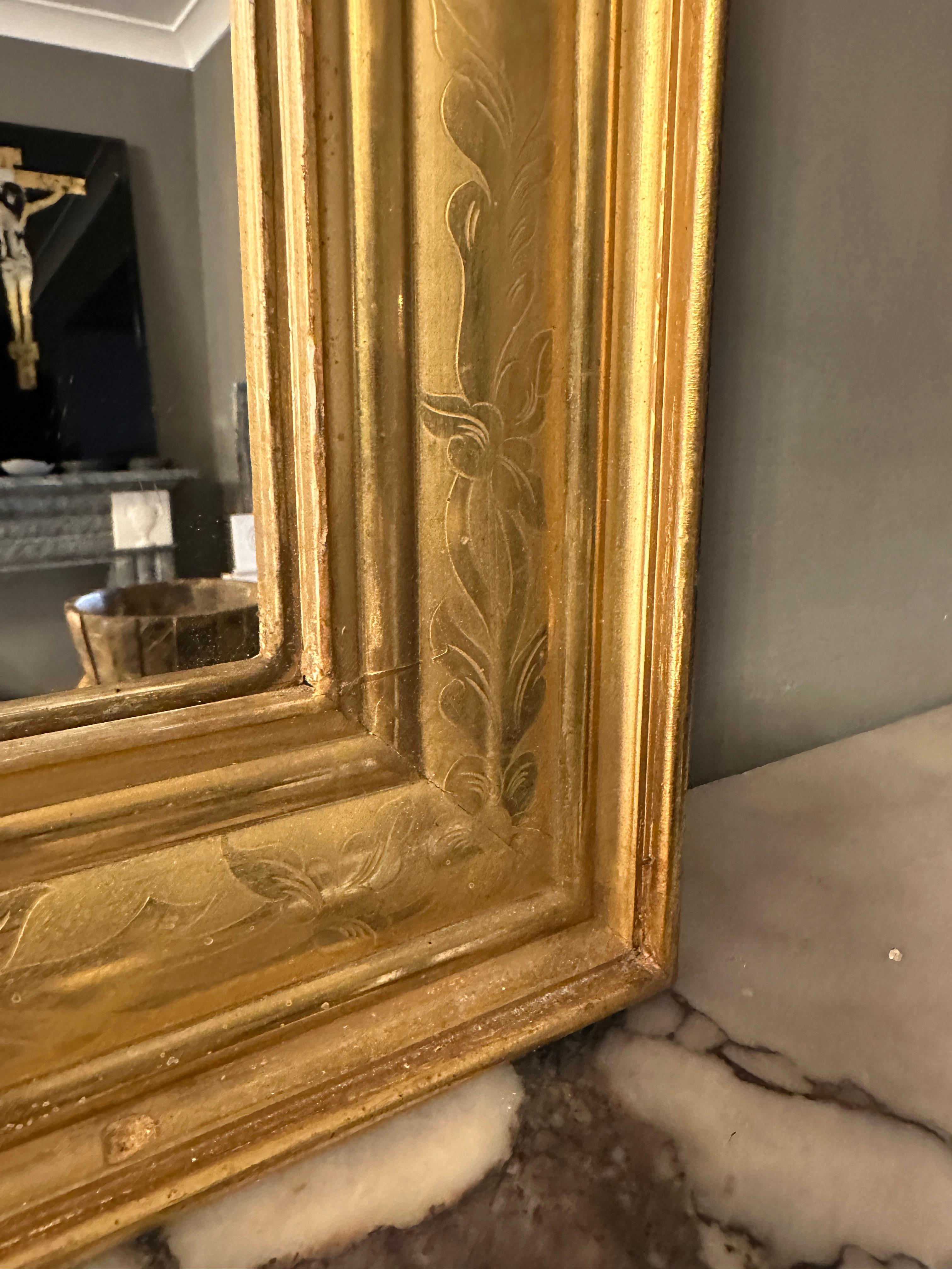 A Gold Gilt Louis Philippe Mirror By Auxerre Paris  For Sale 2