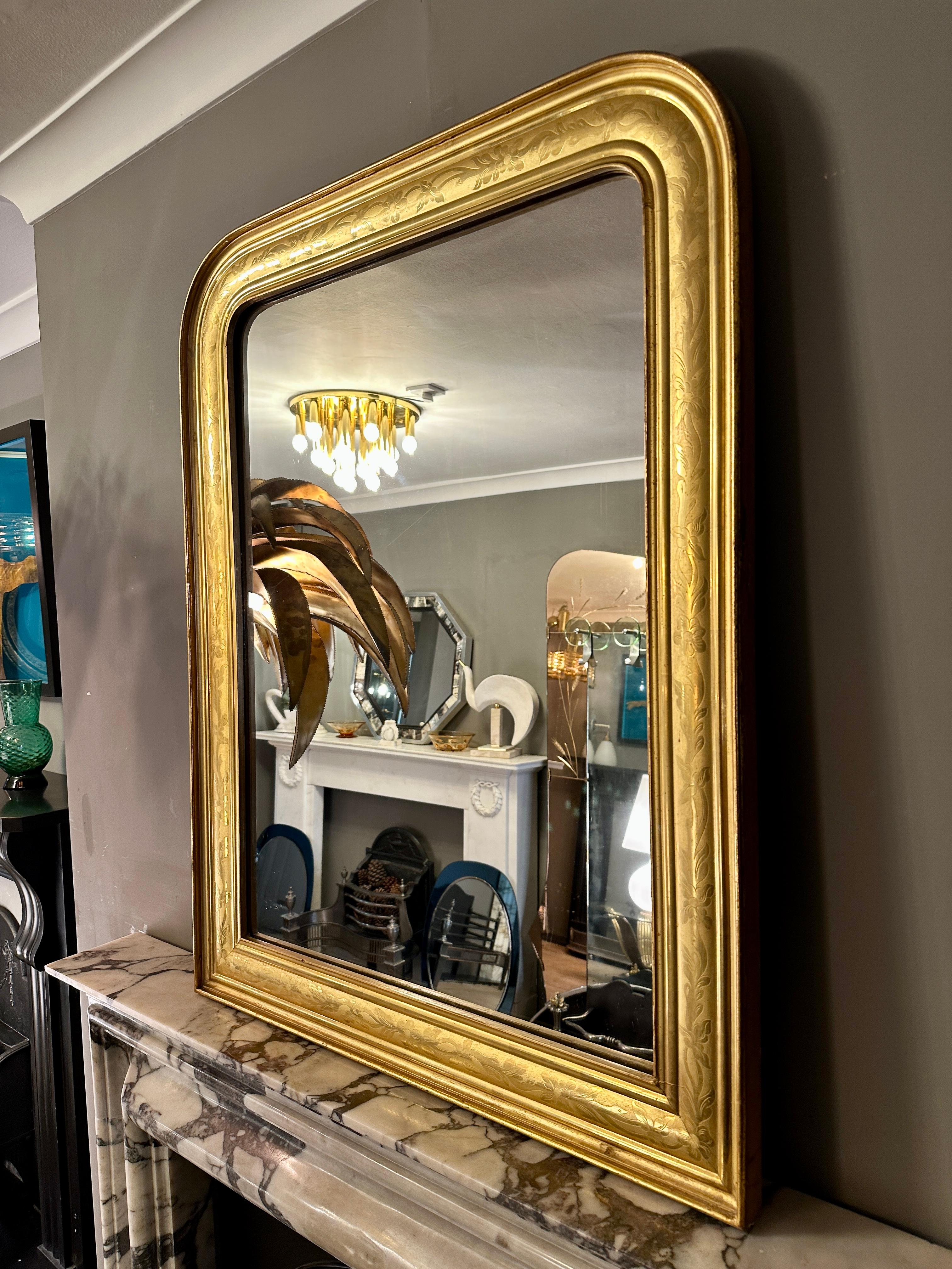 A Gold Gilt Louis Philippe Mirror By Auxerre Paris  For Sale 3