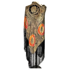 A gold lamé shawl from the Art Deco period - France Circa 1925