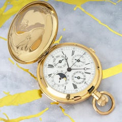 A Gold Minute Repeater Calendar Chronograph Hunter Pocket Watch C1890s