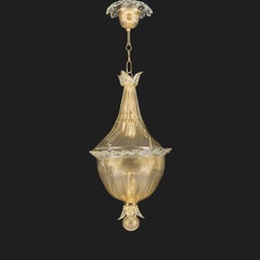 A Gold Murano Hanging Lantern by Barovier e Toso