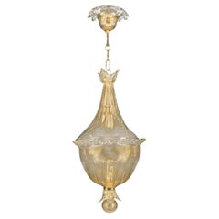 A Gold Murano Hanging Lantern by Barovier e Toso