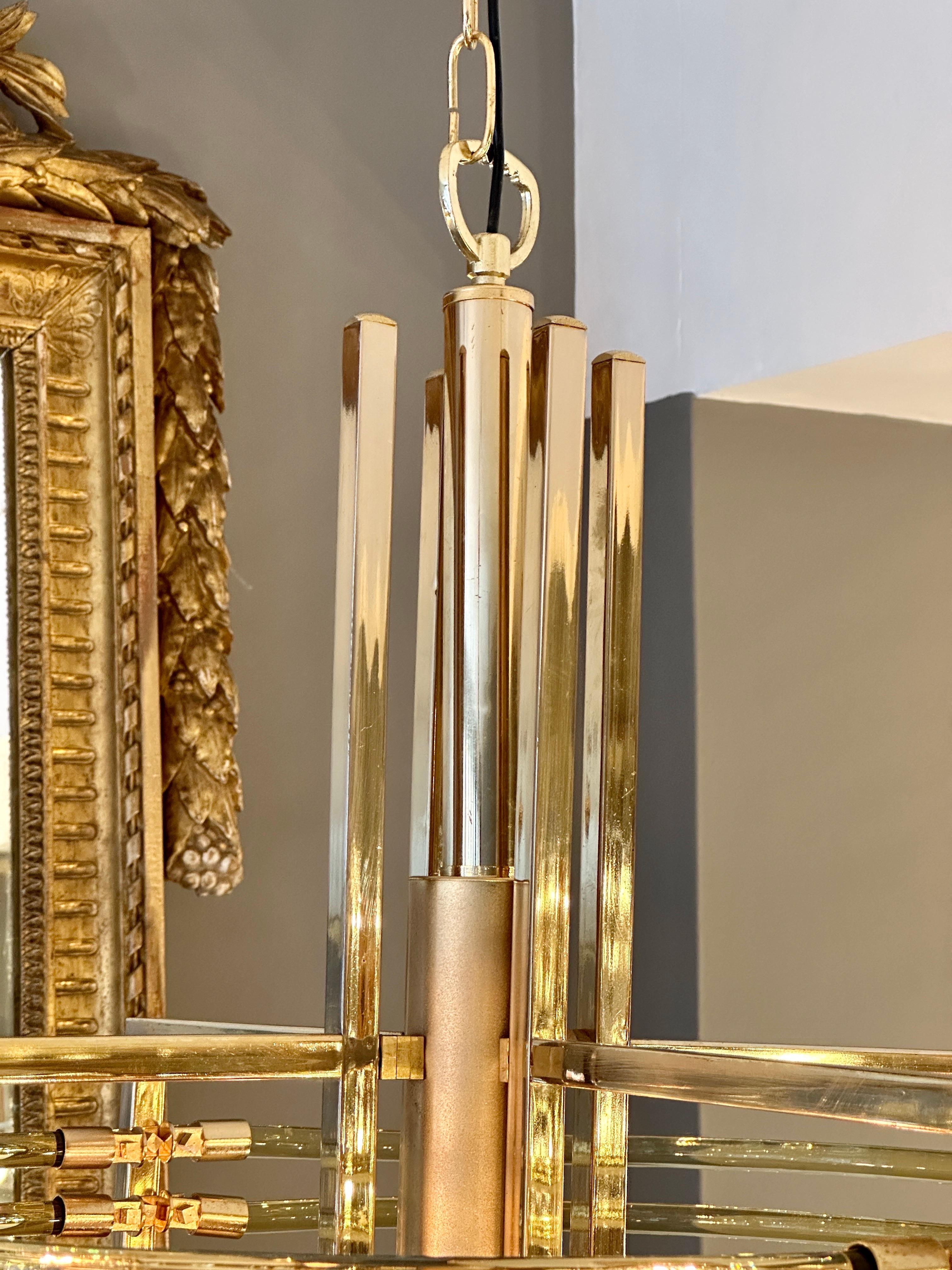 Italienischer Sciolari-Kronleuchter aus Gold und Murano-Glas  im Zustand „Gut“ im Angebot in London, GB