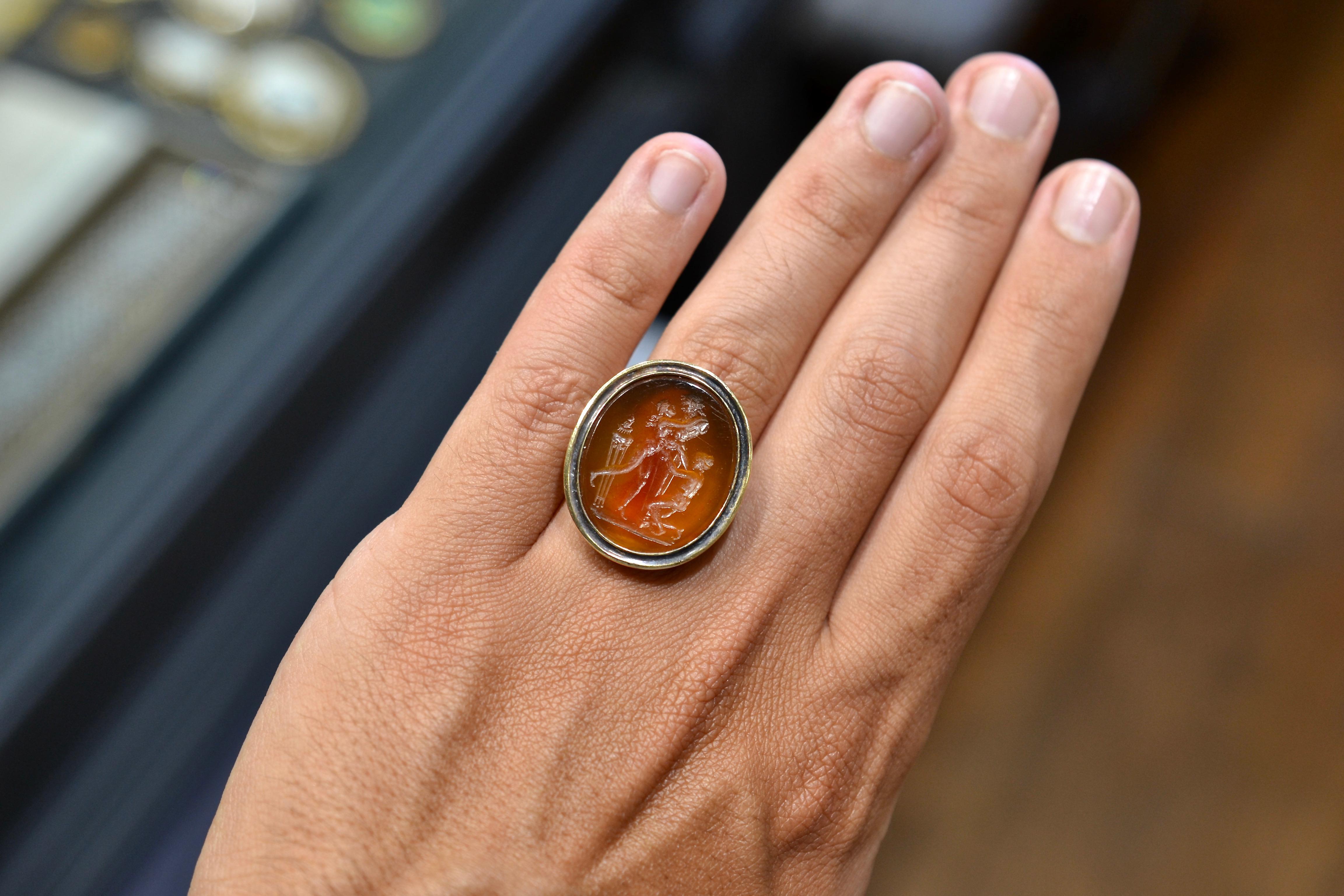 A Gold Ring With Carnelian Intaglio By Giovanni Pichler Circa 1780 For Sale 4