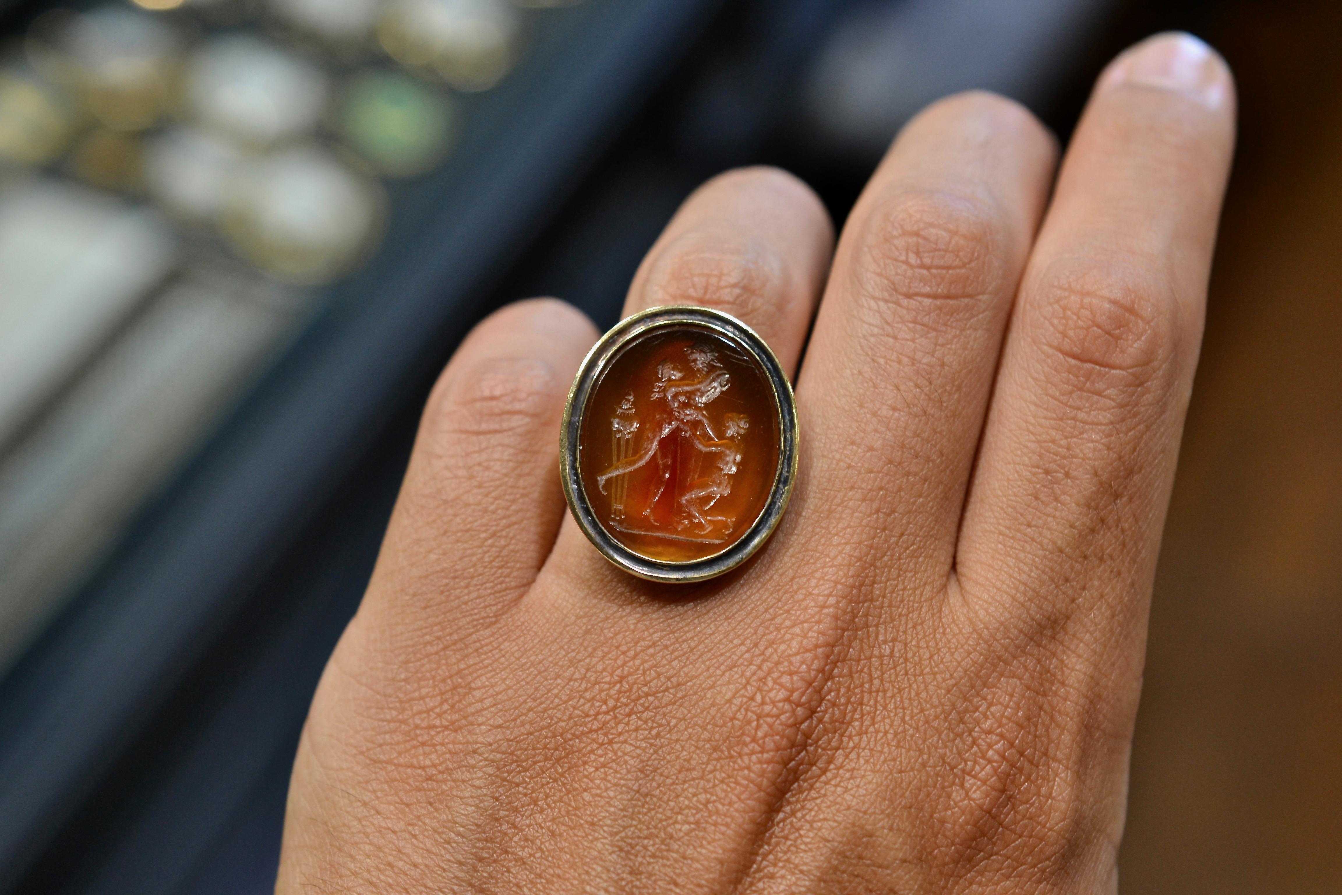 A Gold Ring With Carnelian Intaglio By Giovanni Pichler Circa 1780 For Sale 5