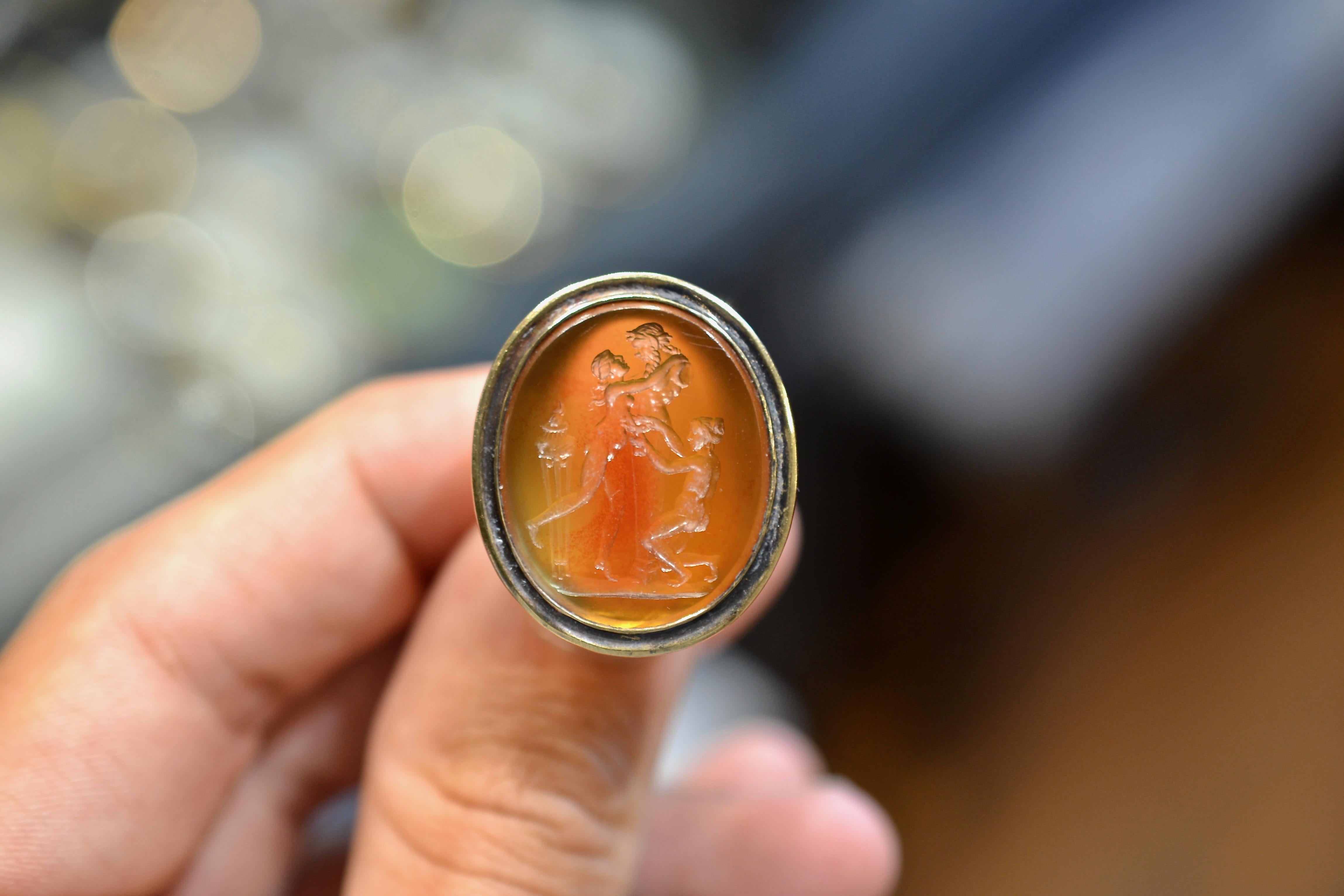 A Gold Ring With Carnelian Intaglio By Giovanni Pichler Circa 1780 For Sale 3