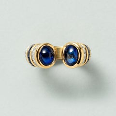A Gold Toi et Moi Ring with Sapphire and Diamond