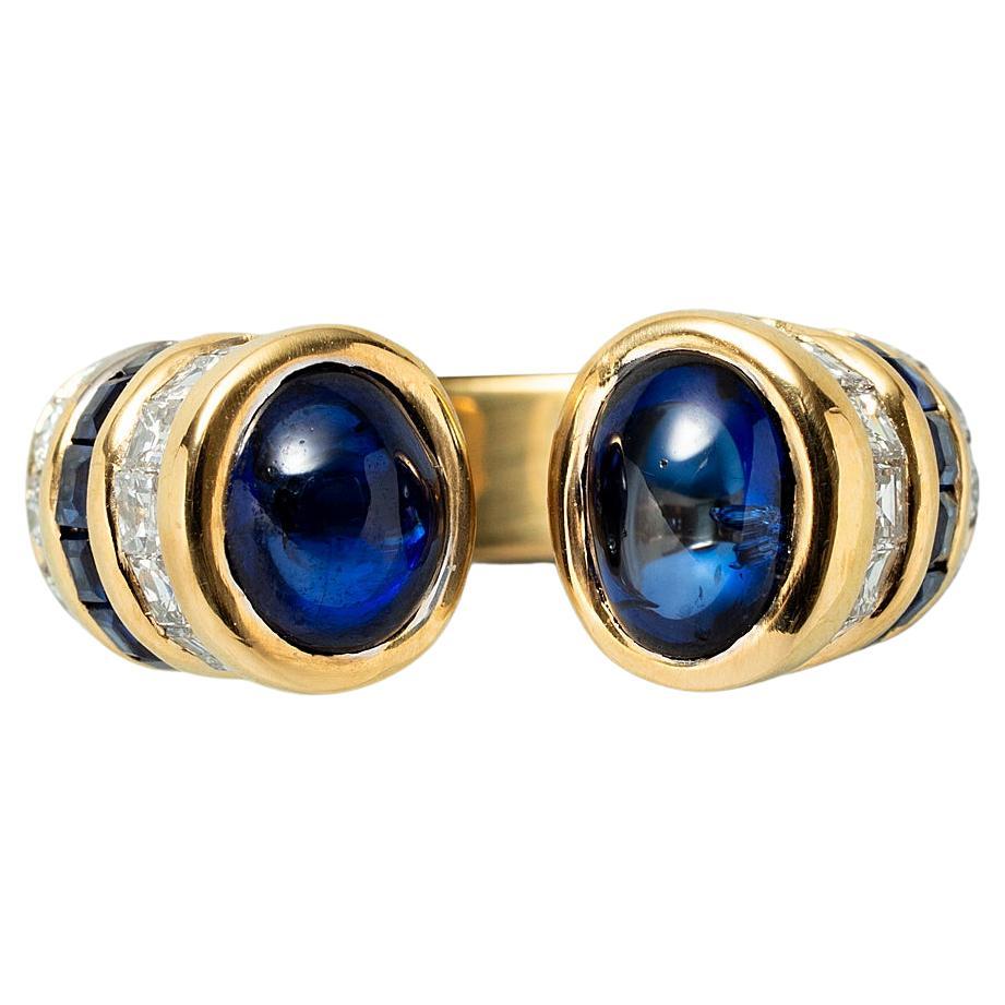 Ein Toi et Moi Ring aus Gold mit Saphir und Diamant