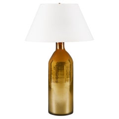 Lámpara de sobremesa torpedo de cristal verre eglomise dorado