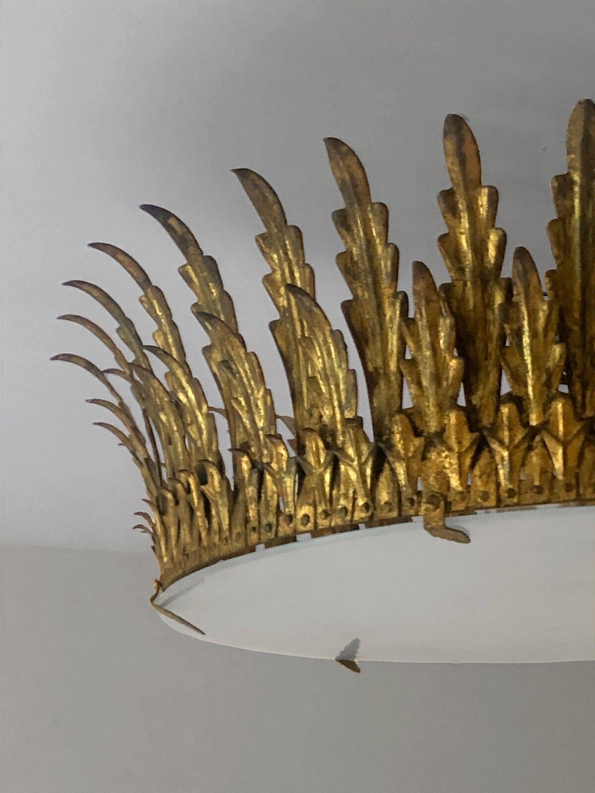 French A NEO-CLASSICAL ART-DECO CROWN CEILING LAMP by MAISON BAGUES, France 1930