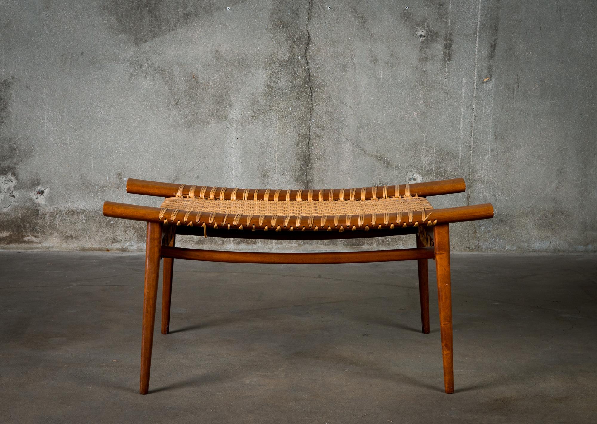 One woven cane 'Gondola' stool, 1960s.