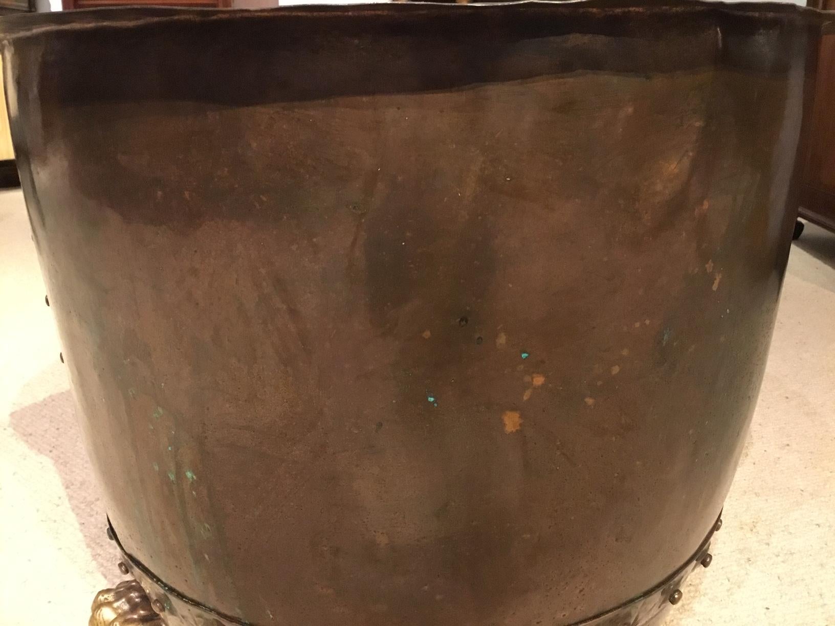 Good 19th Century Patinated Copper Riveted Log Bin 2