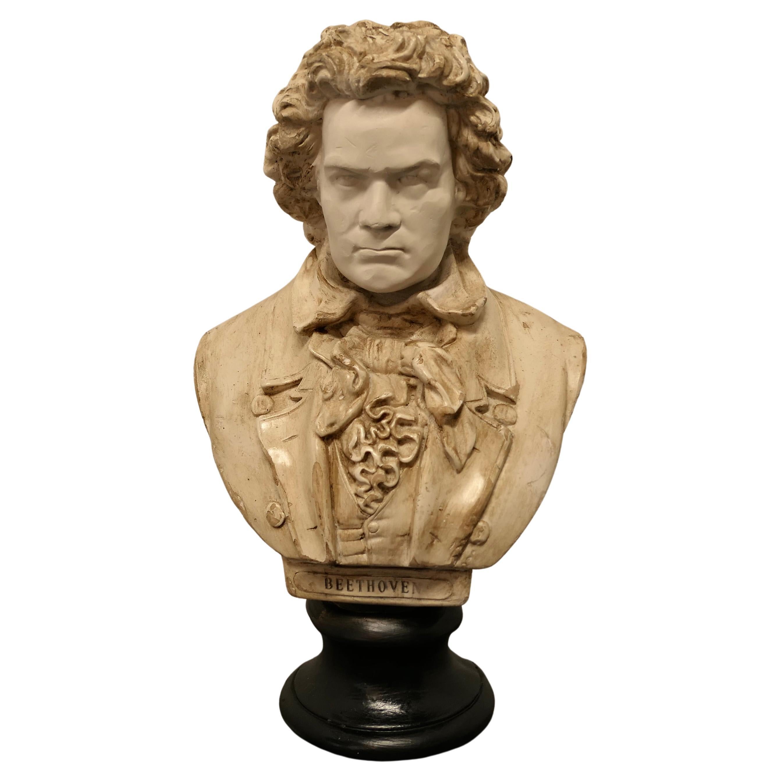 Good Aged Bust of Ludwig van Beethoven For Sale