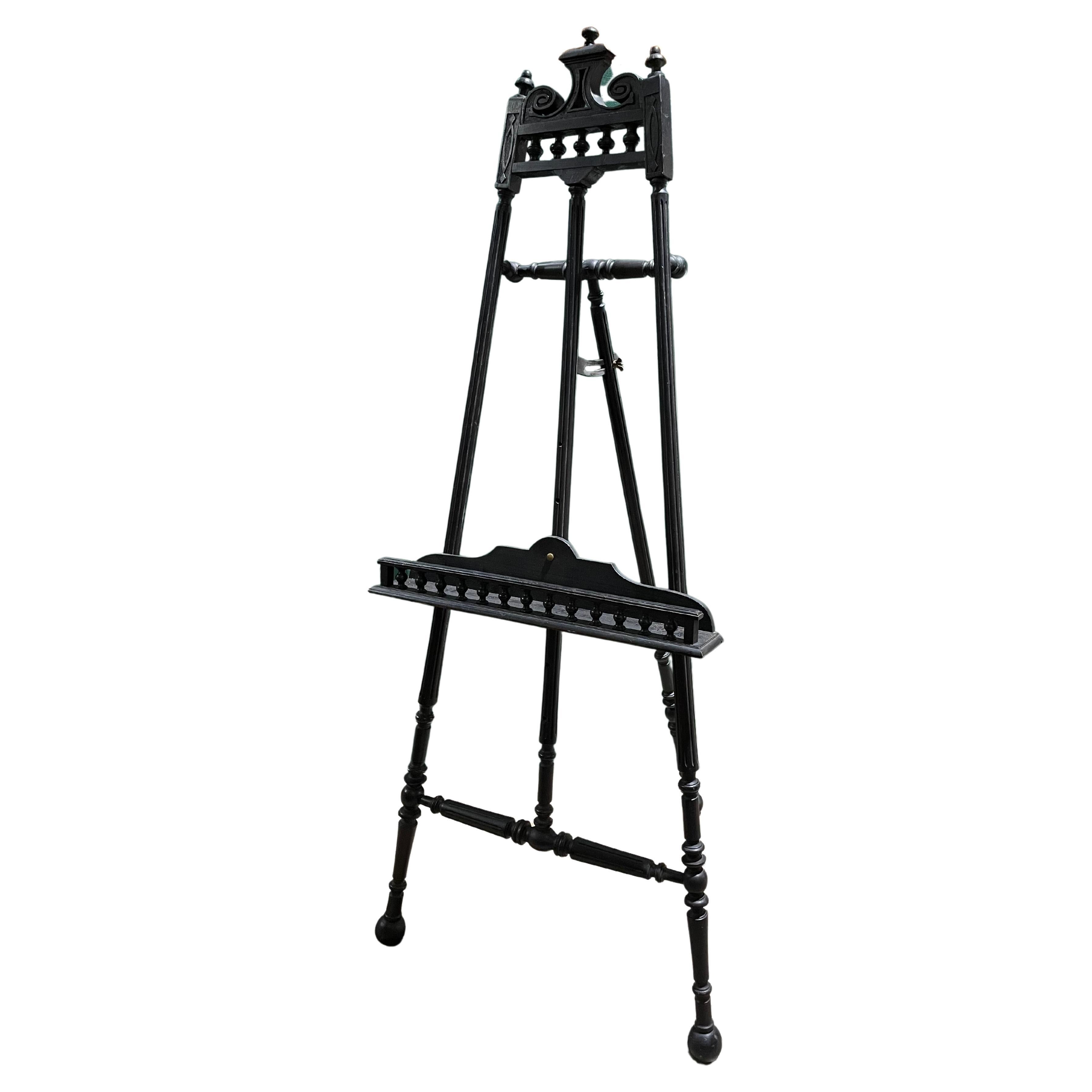 A Good Carved and Ebonised Easle, French Circa 1880 For Sale