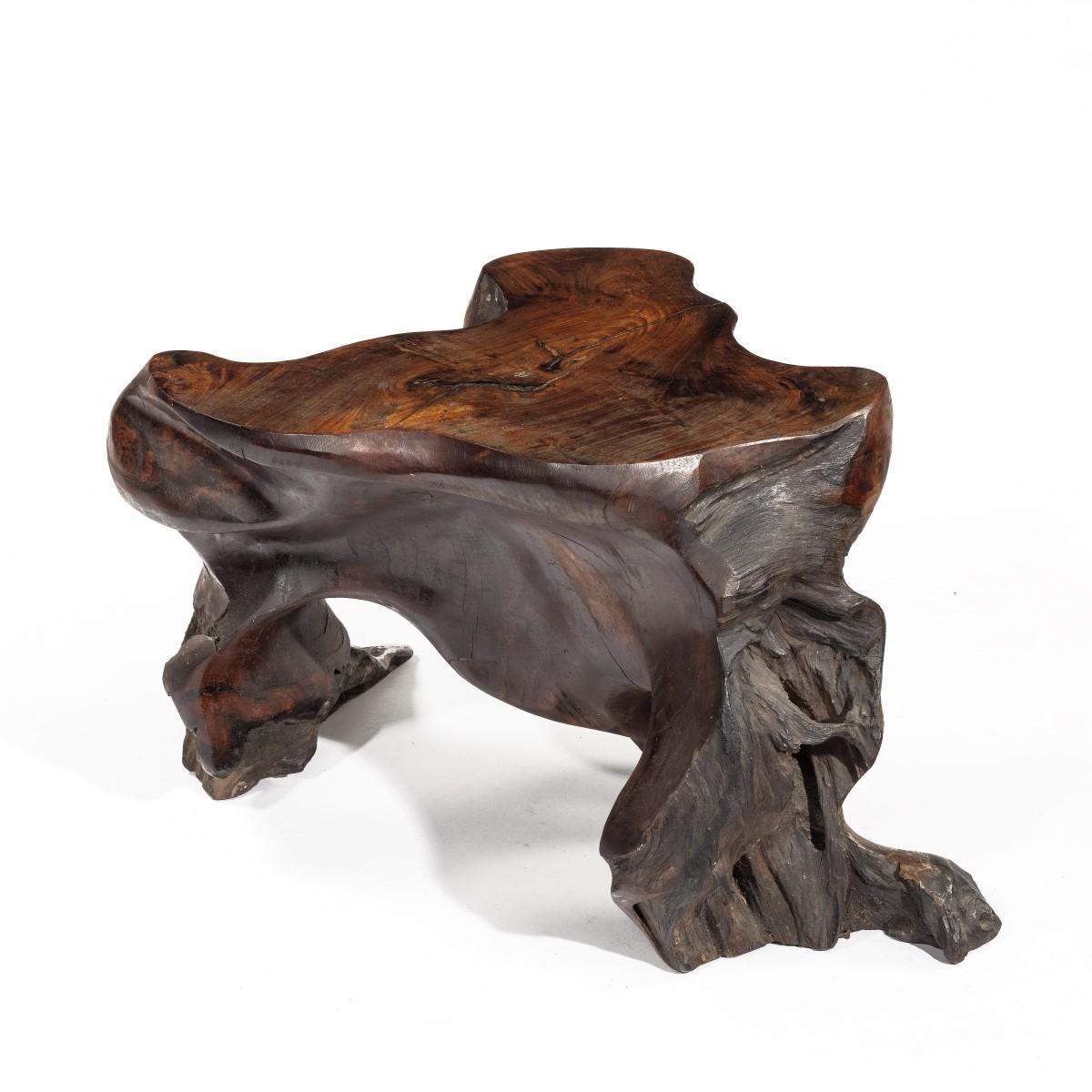 Good Chinese Rootwood Stool In Good Condition For Sale In Lymington, Hampshire
