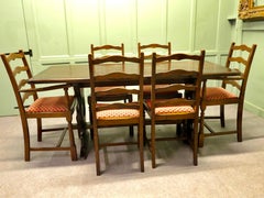 A Good Country Oak Refectory Table and 6 Chairs
