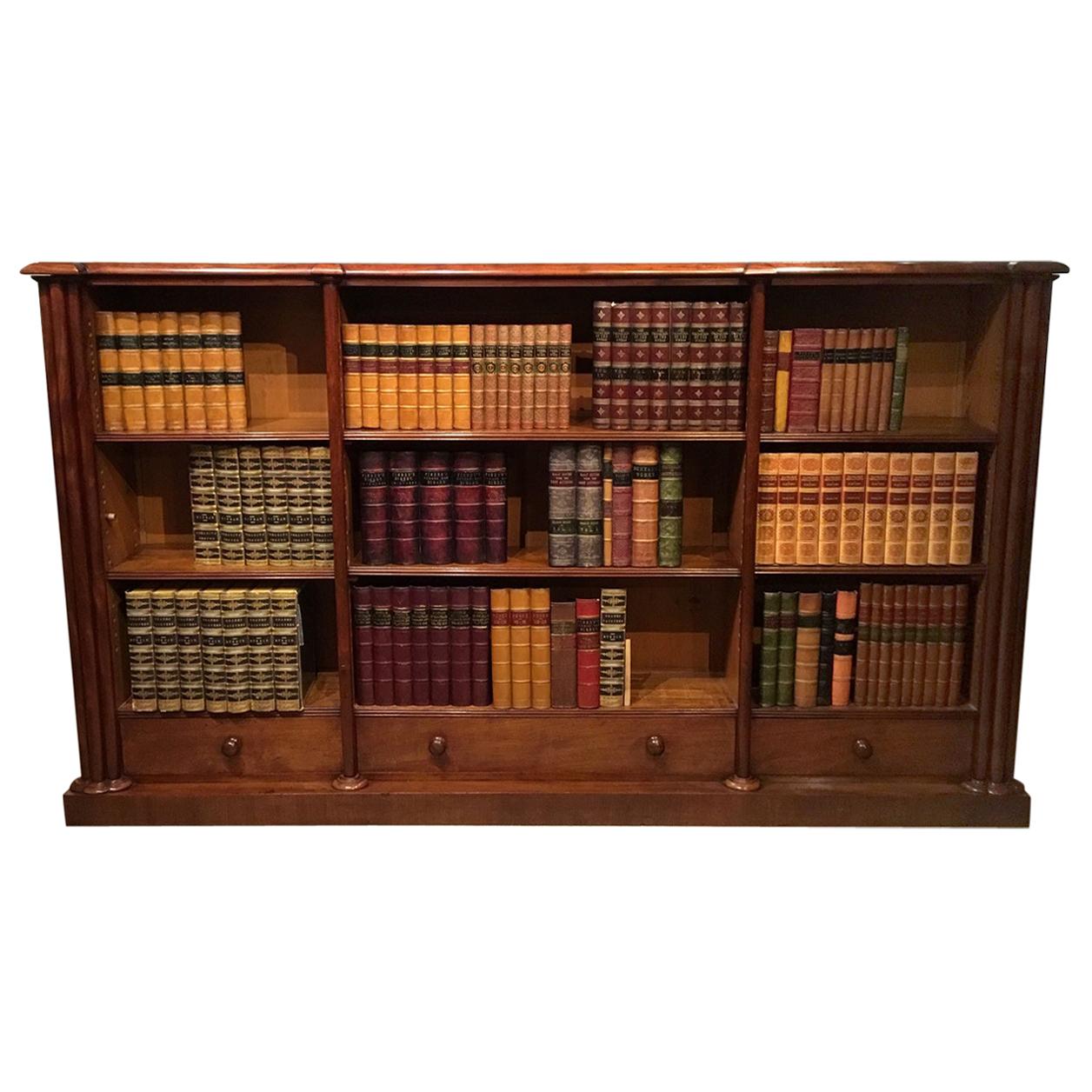 Good Figured Mahogany Early Victorian Period Antique Open Bookcase