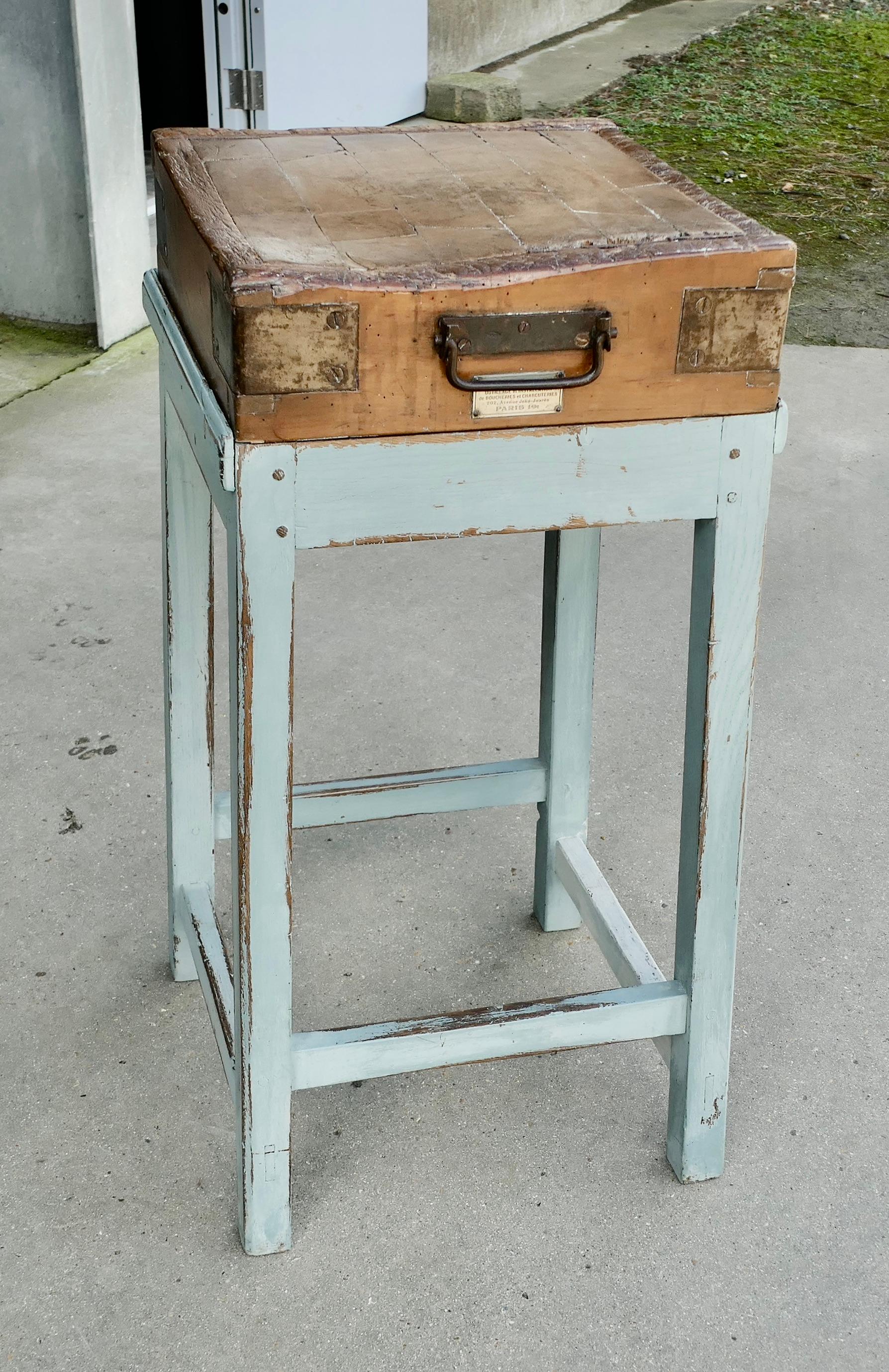 Sycamore A Good French Butcher’s Block  from  Dubec For Sale