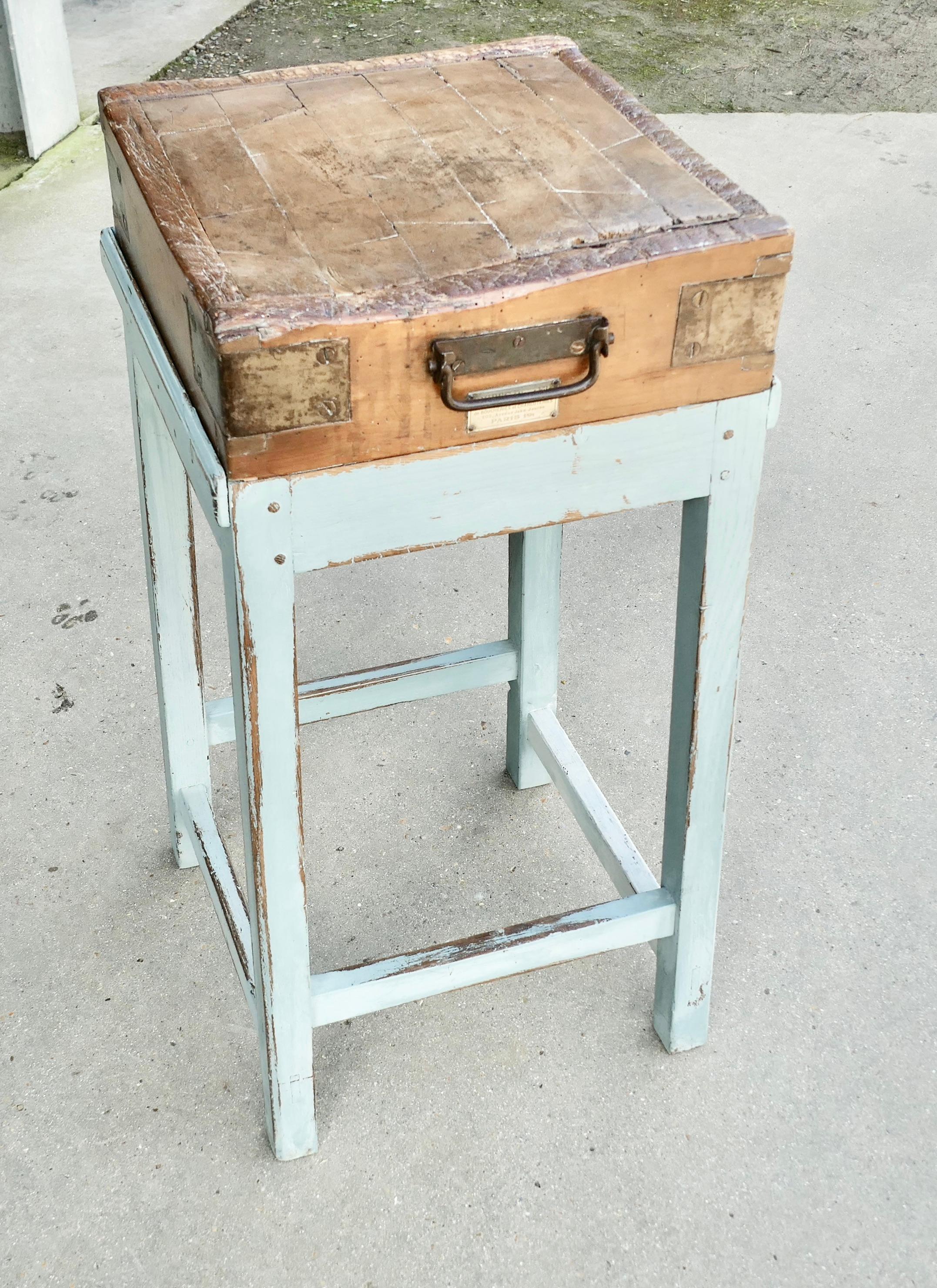 A Good French Butcher’s Block  from  Dubec For Sale 1