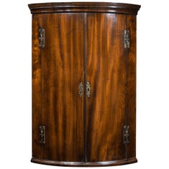 Good George III Period Mahogany Bow Fronted Corner Cupboard