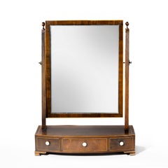 Good George III Period Mahogany Bow Fronted Toilet Mirror