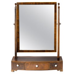 Good George III Period Mahogany Bow Fronted Toilet Mirror