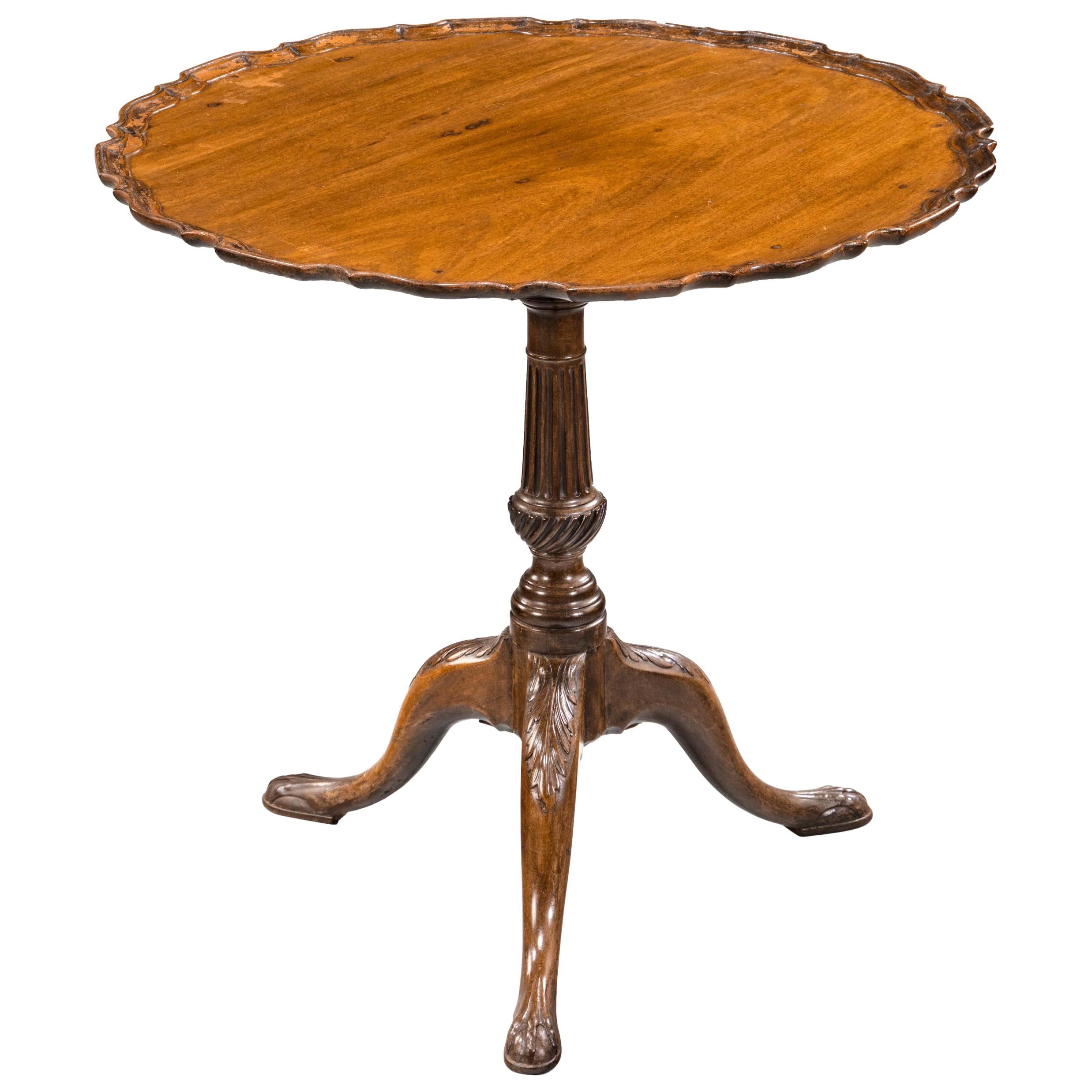 Good George III Period Mahogany Pie-Crust Tilt Table