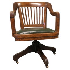 A Good Heavy Quality Art Deco Oak Desk Chair