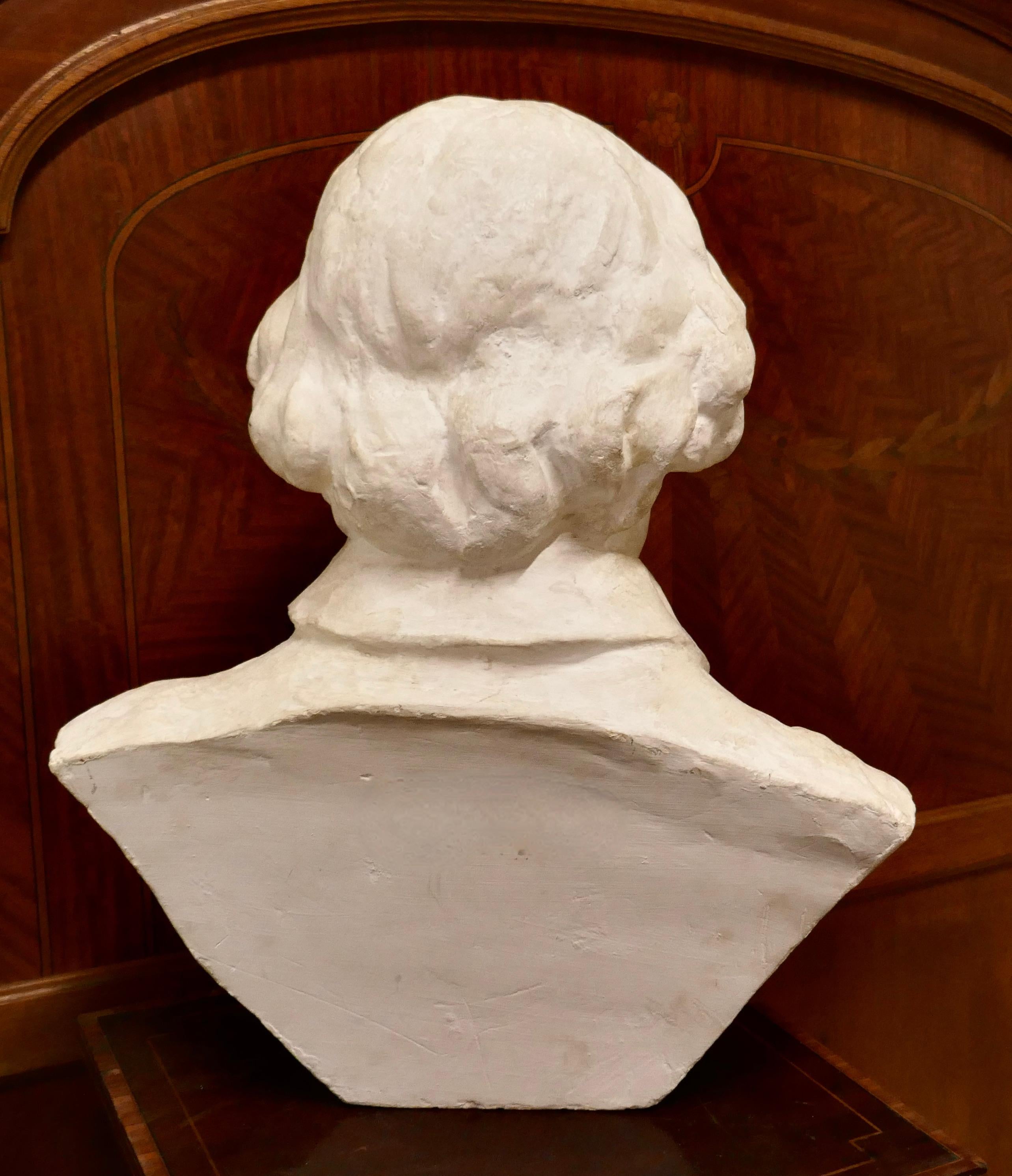Buen busto grande de William Shakespeare Yeso en venta