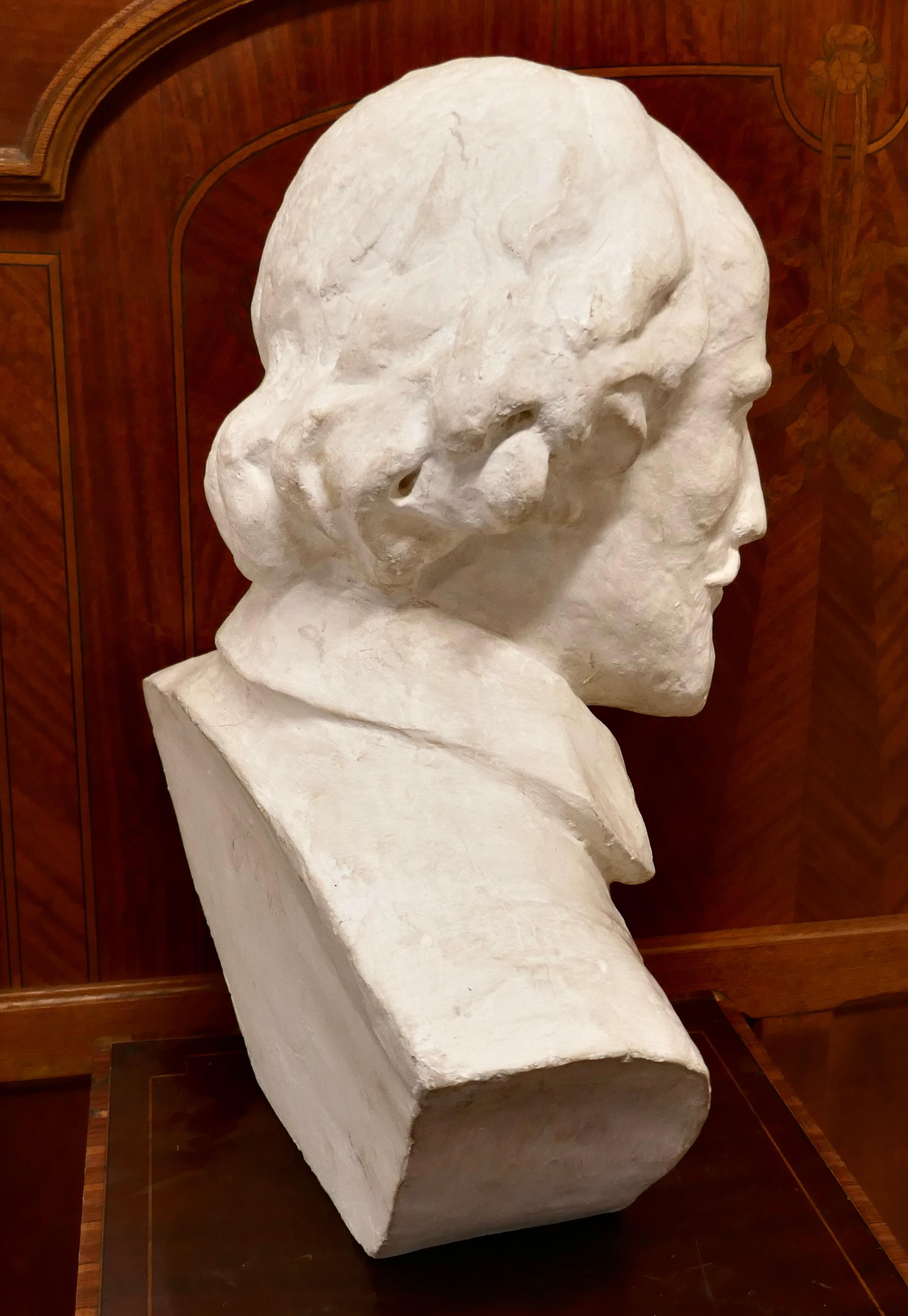 Plaster Good Large Bust of William Shakespeare For Sale