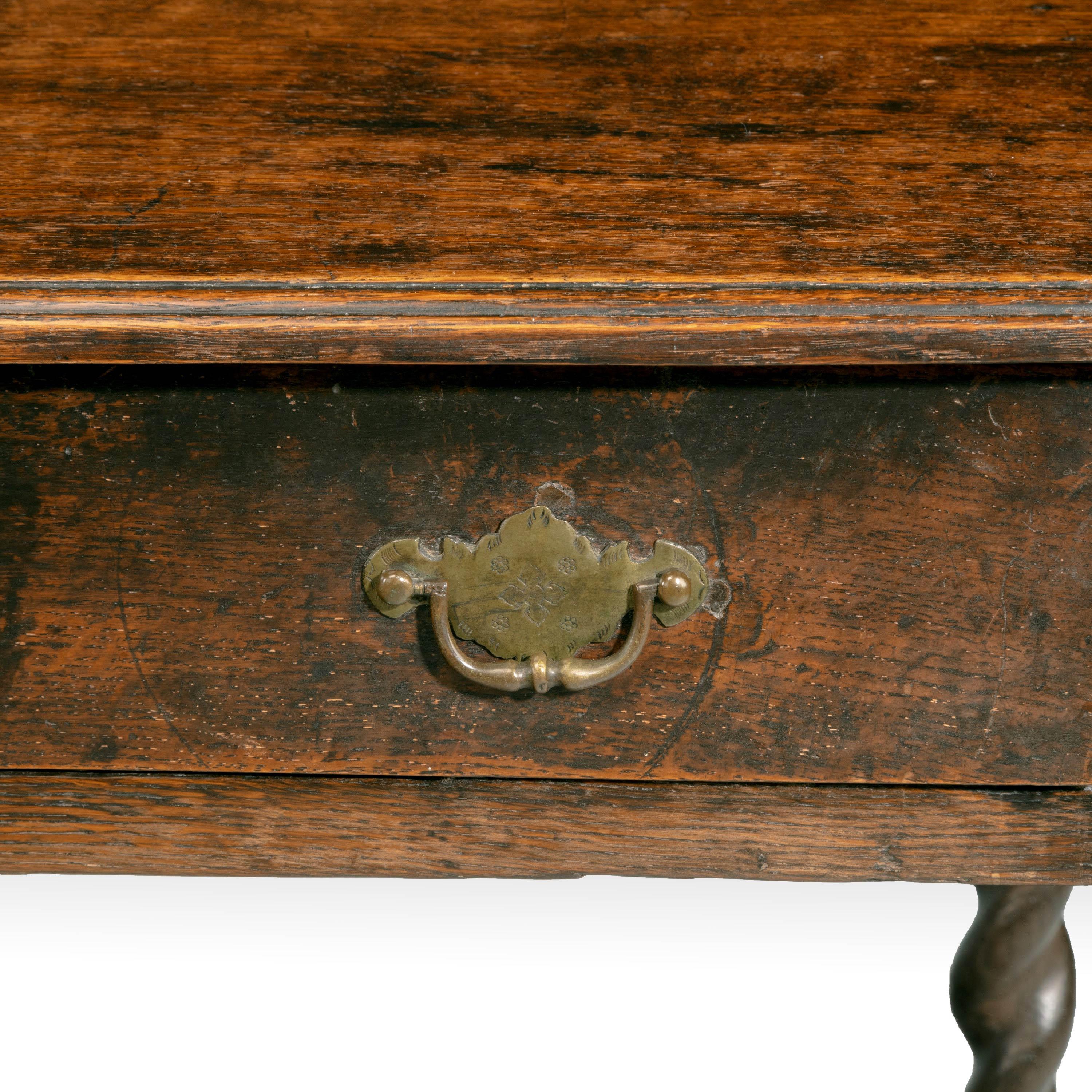 Good Later 17th Century Oak Side Table 1