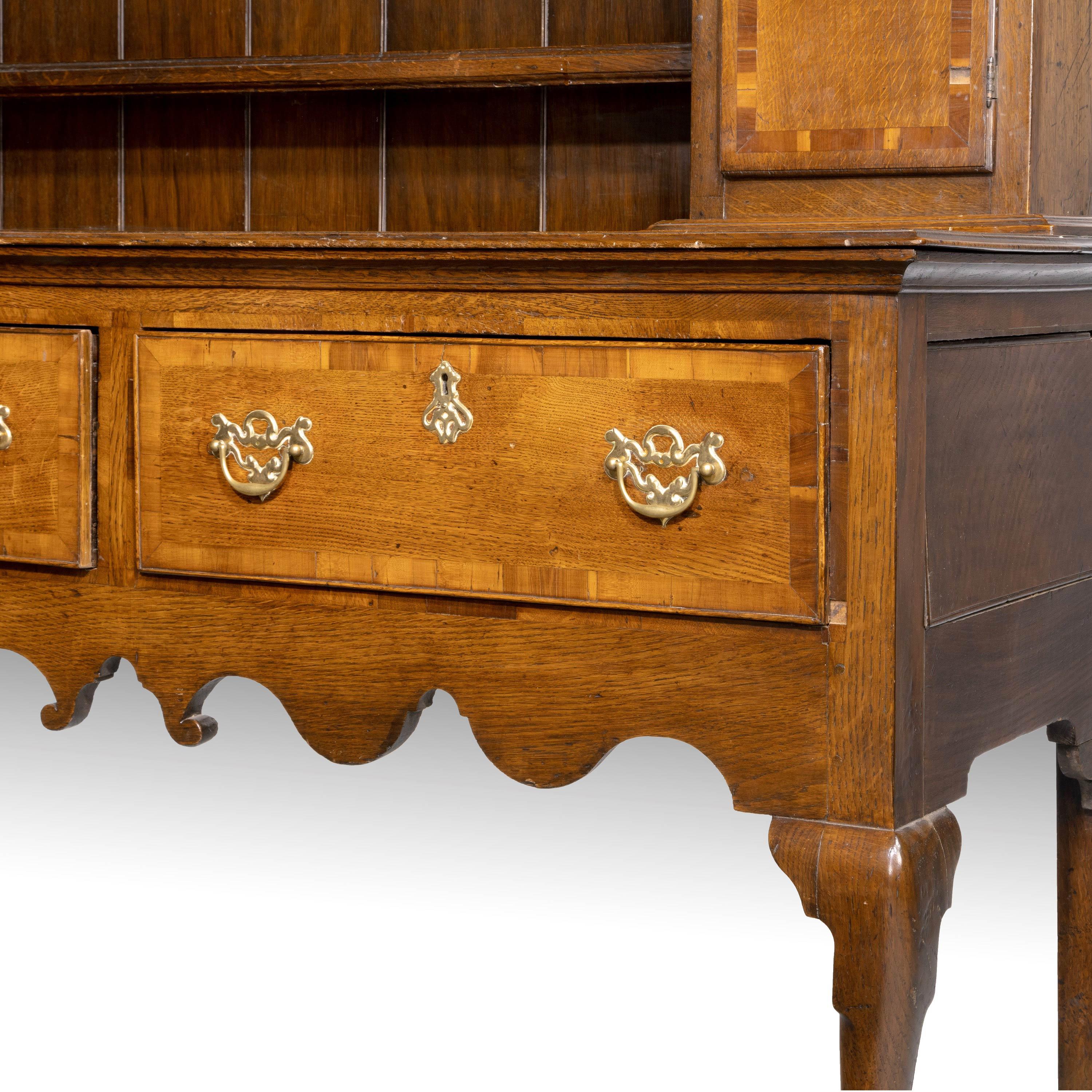 English Good Mid-18th Century Oak Dresser and Rack