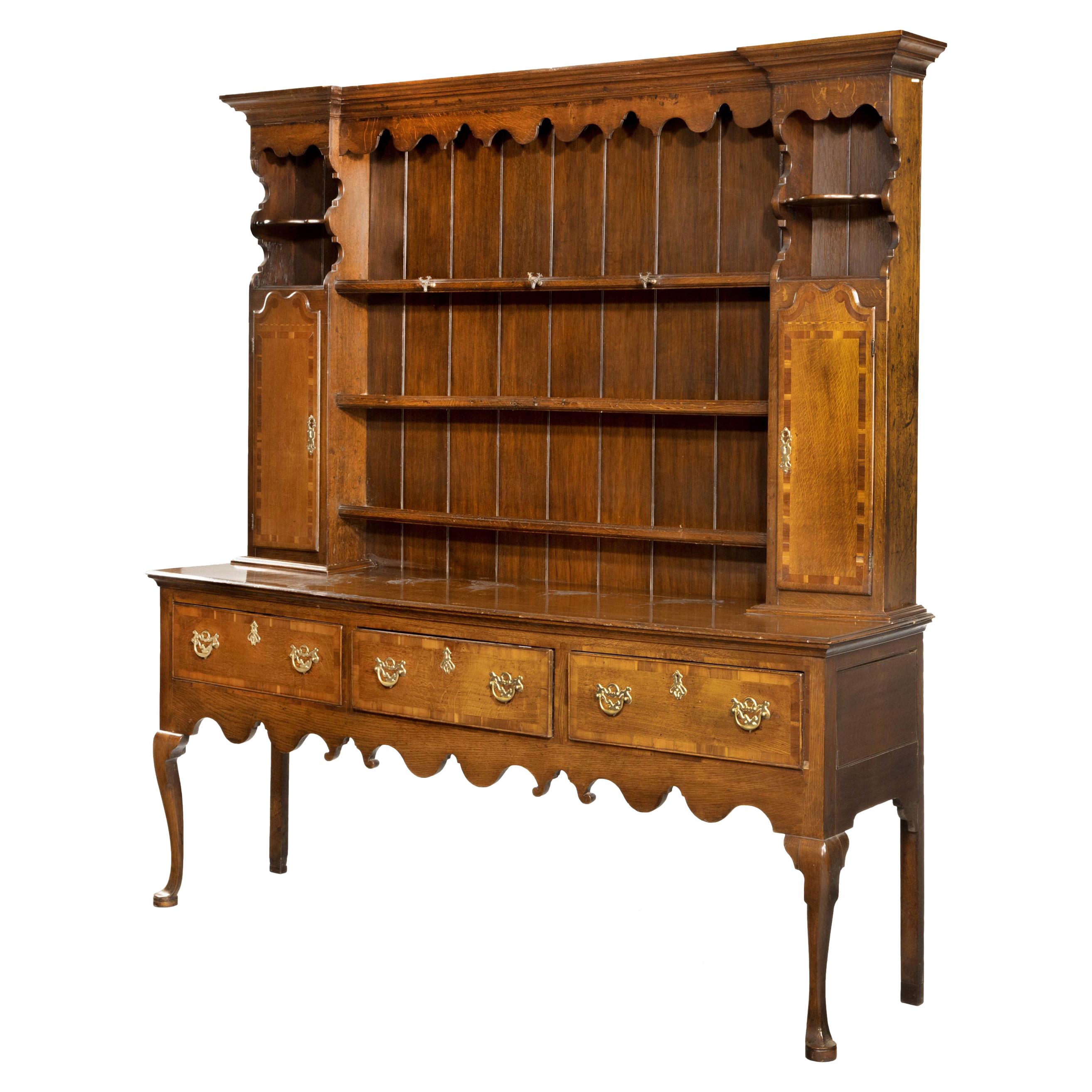 Good Mid-18th Century Oak Dresser and Rack