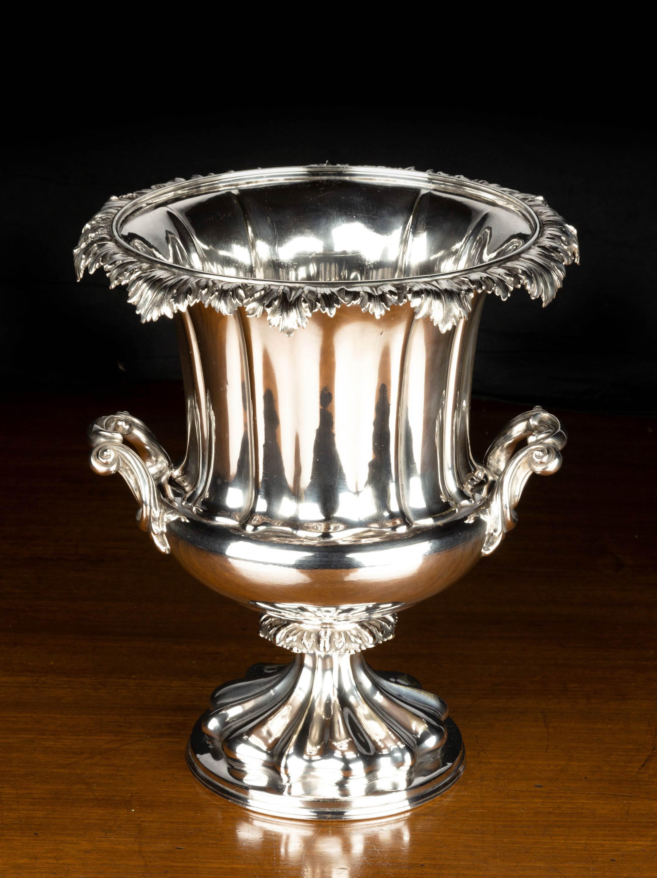 English Good Mid-19th Century Sheffield Plated Champagne Bucket