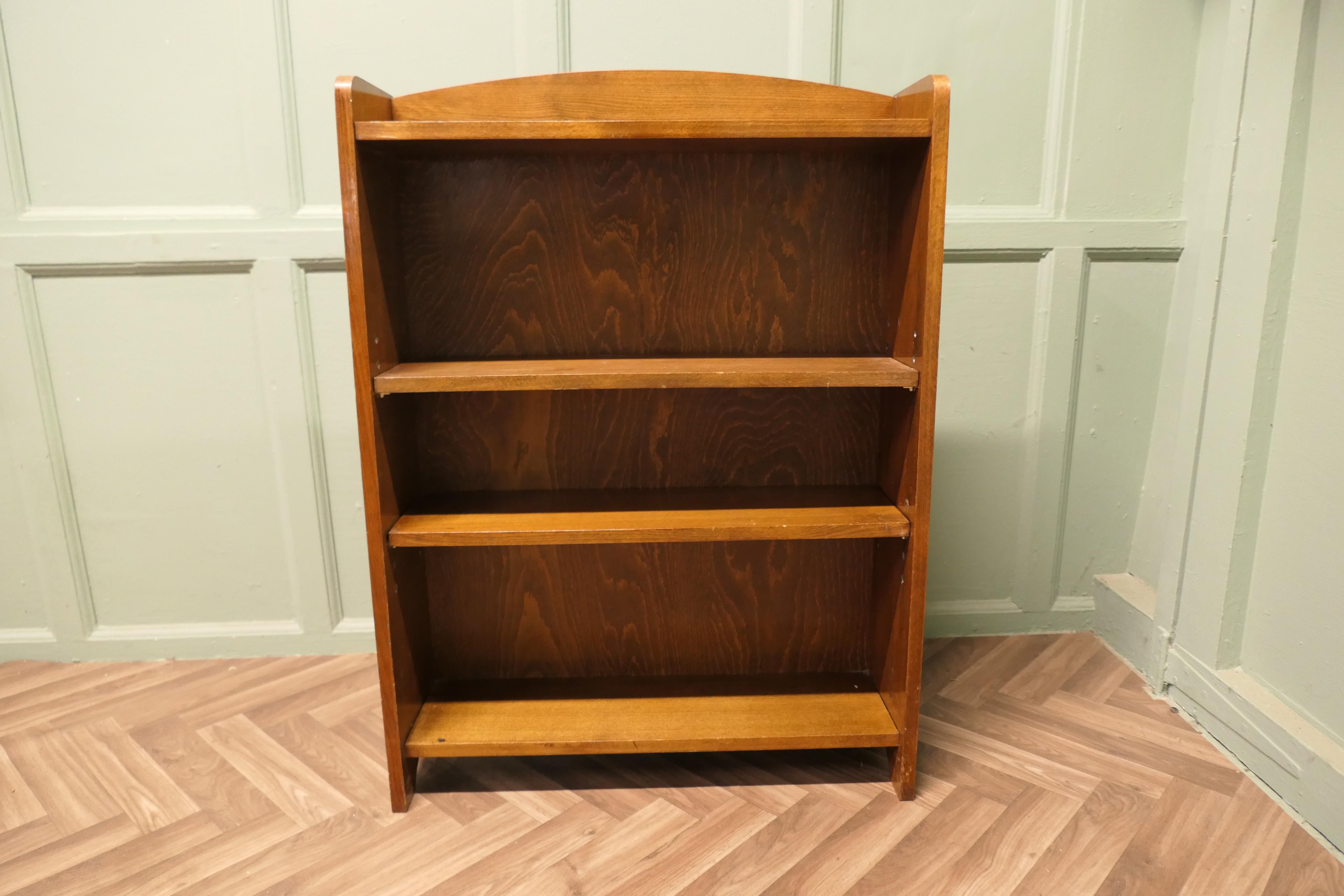 A Good Oak Open Bookcase

This is a good quality Oak open book shelf 
The Bookcase is in very good condition, sound and handsome, it has adjustable shelves and a low gallery at the back it is 27” wide, 37” high and 8” deep
TAH76
