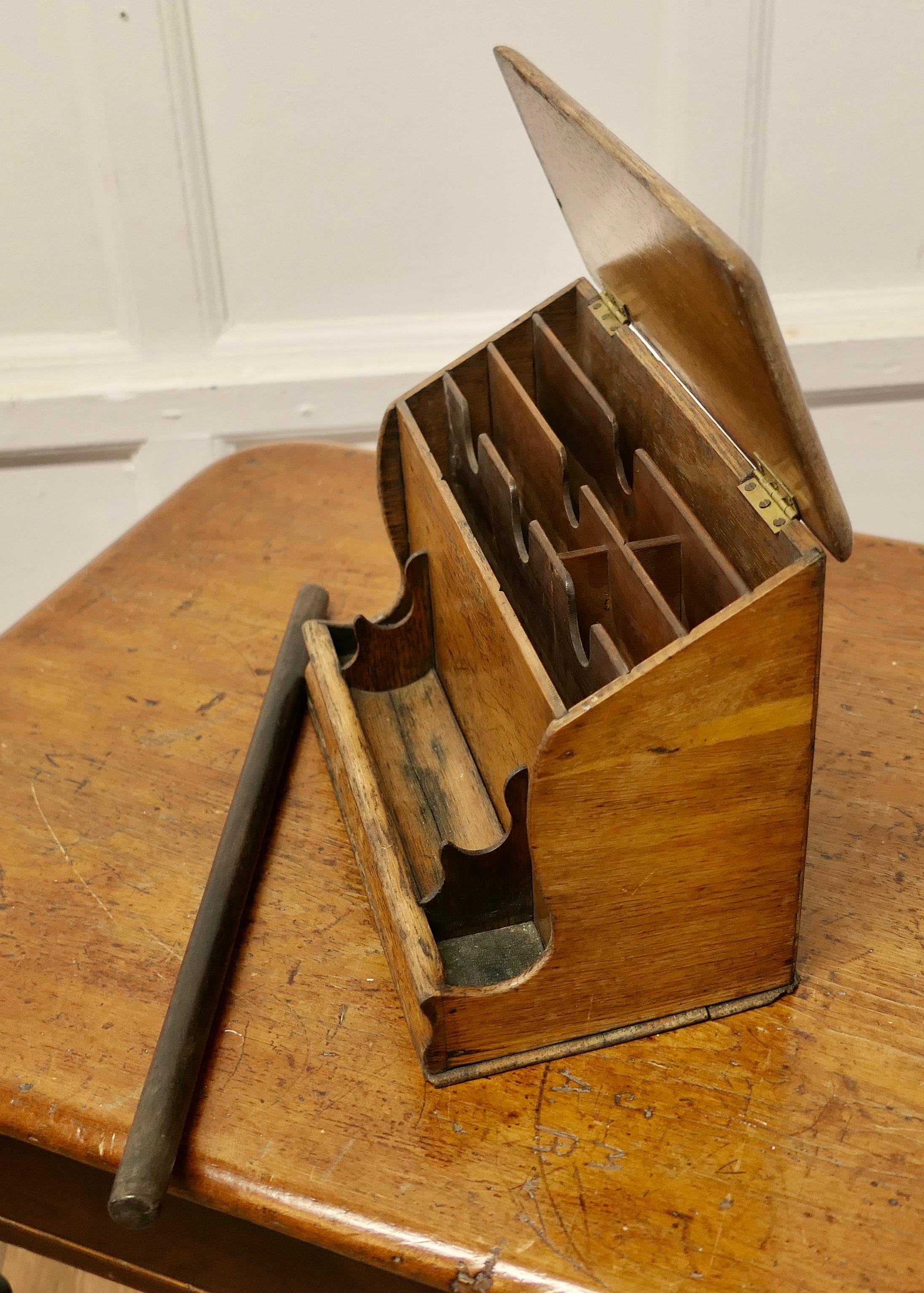 Arts and Crafts A Good Old Oak Stationary or Letter Box, with pen Holder    For Sale