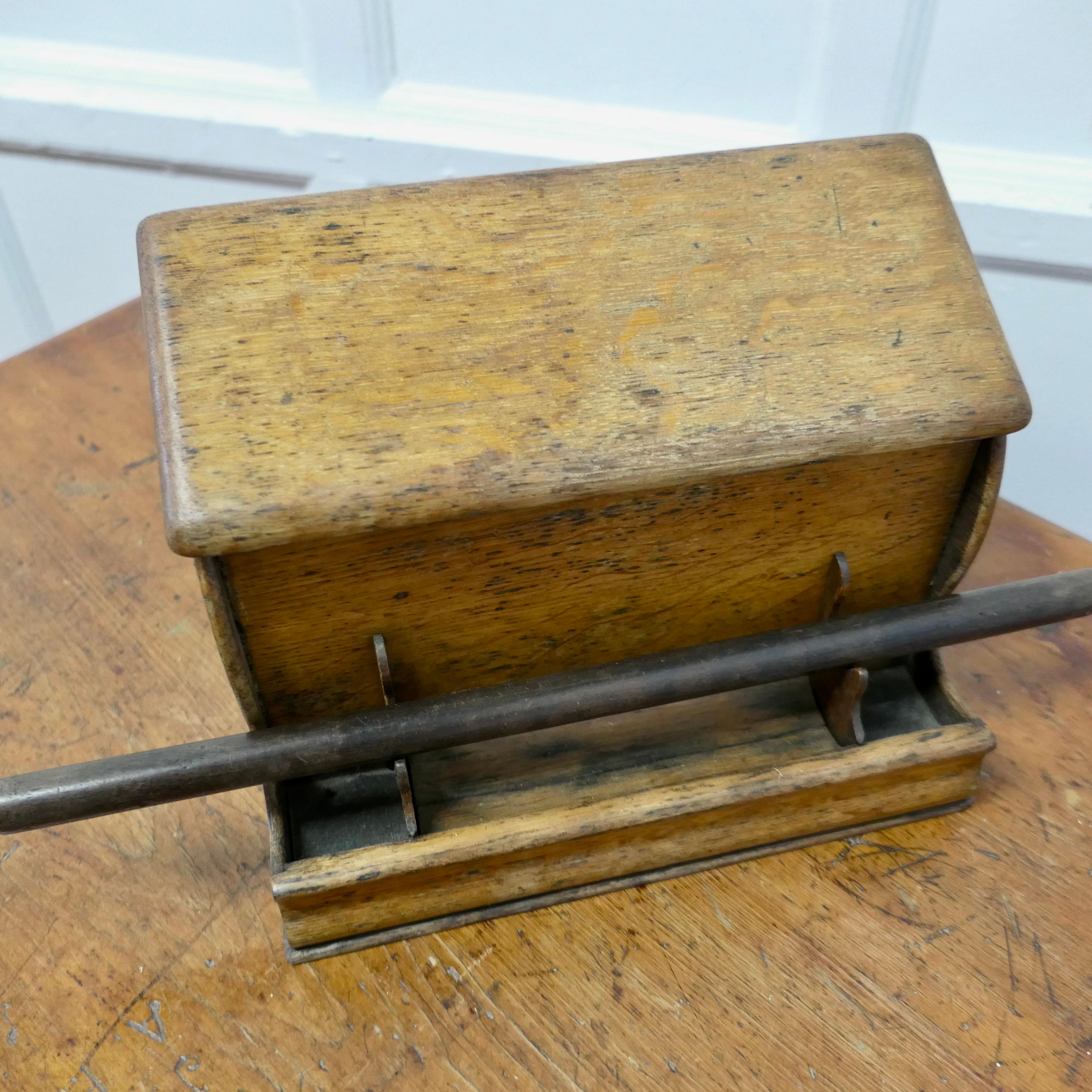 A Good Old Oak Stationary or Letter Box, with pen Holder    For Sale 2